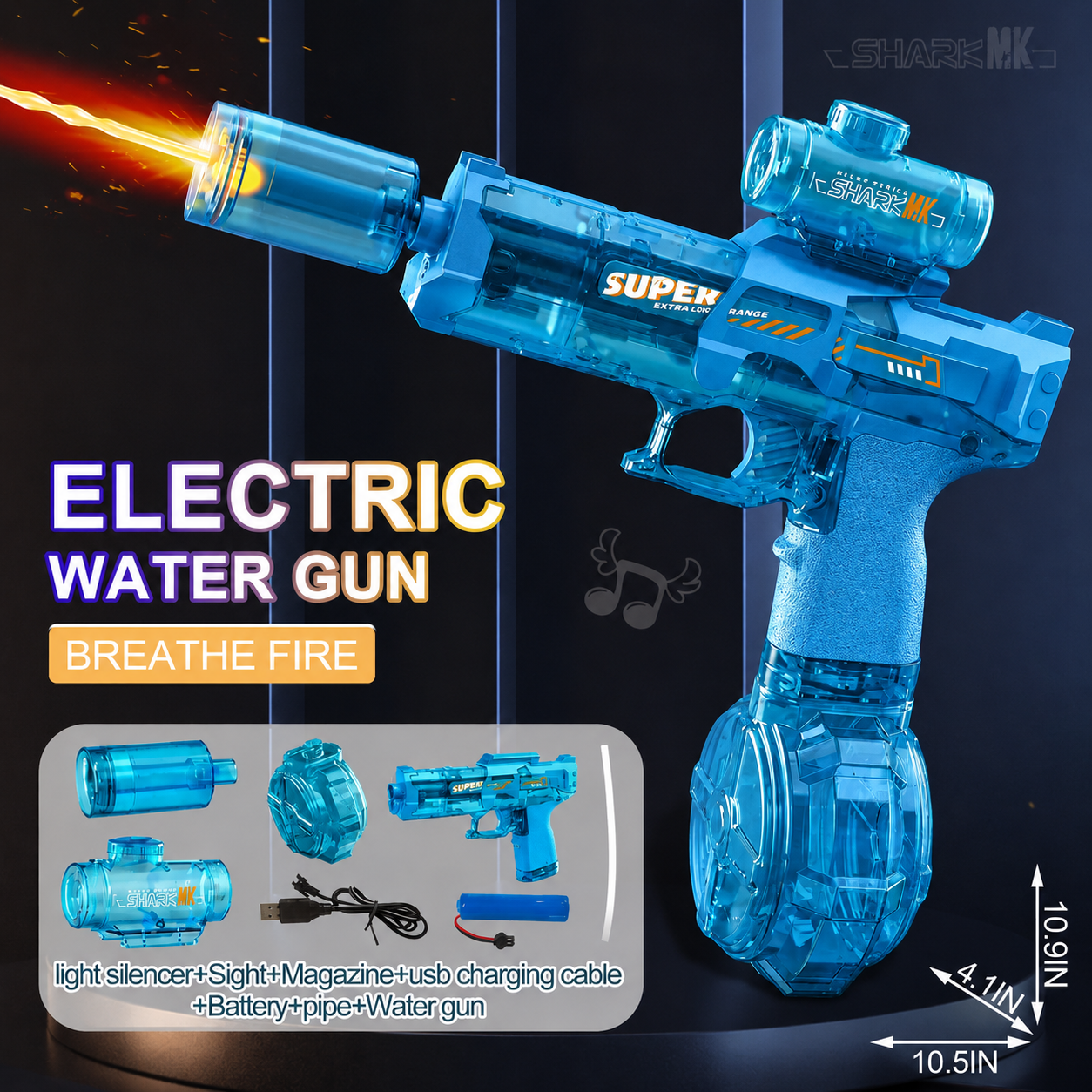 Ultimate Automatic Electric Water Blaster with Glowing Muzzle & Drum Magazine