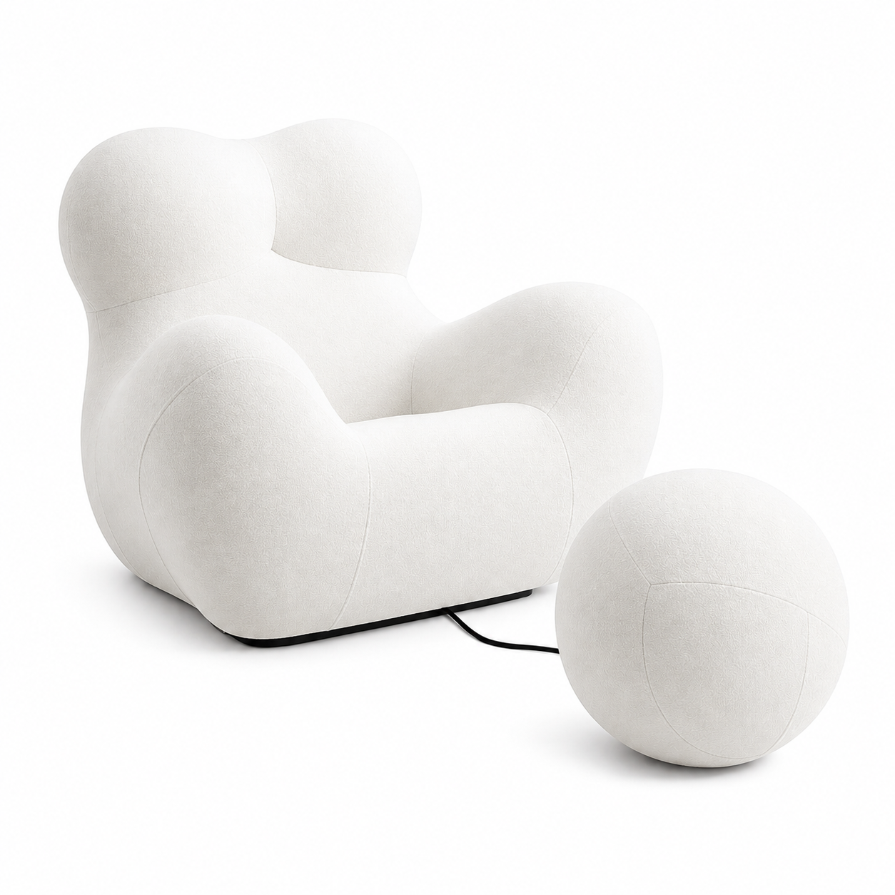 NLFZEK Accent Chair with Ottoman – Soft Lounge Chair & Footrest, Cozy Barrel Armchair for Living Room & Bedroom