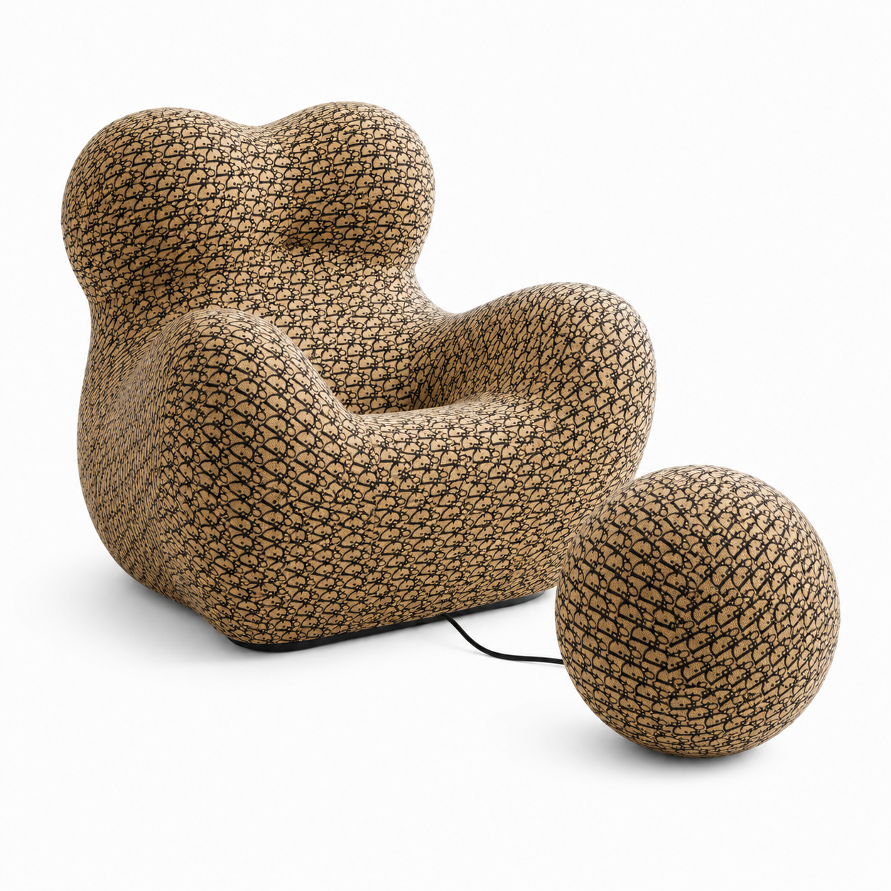 NLFZEK Accent Chair with Ottoman – Soft Lounge Chair & Footrest, Cozy Barrel Armchair for Living Room & Bedroom