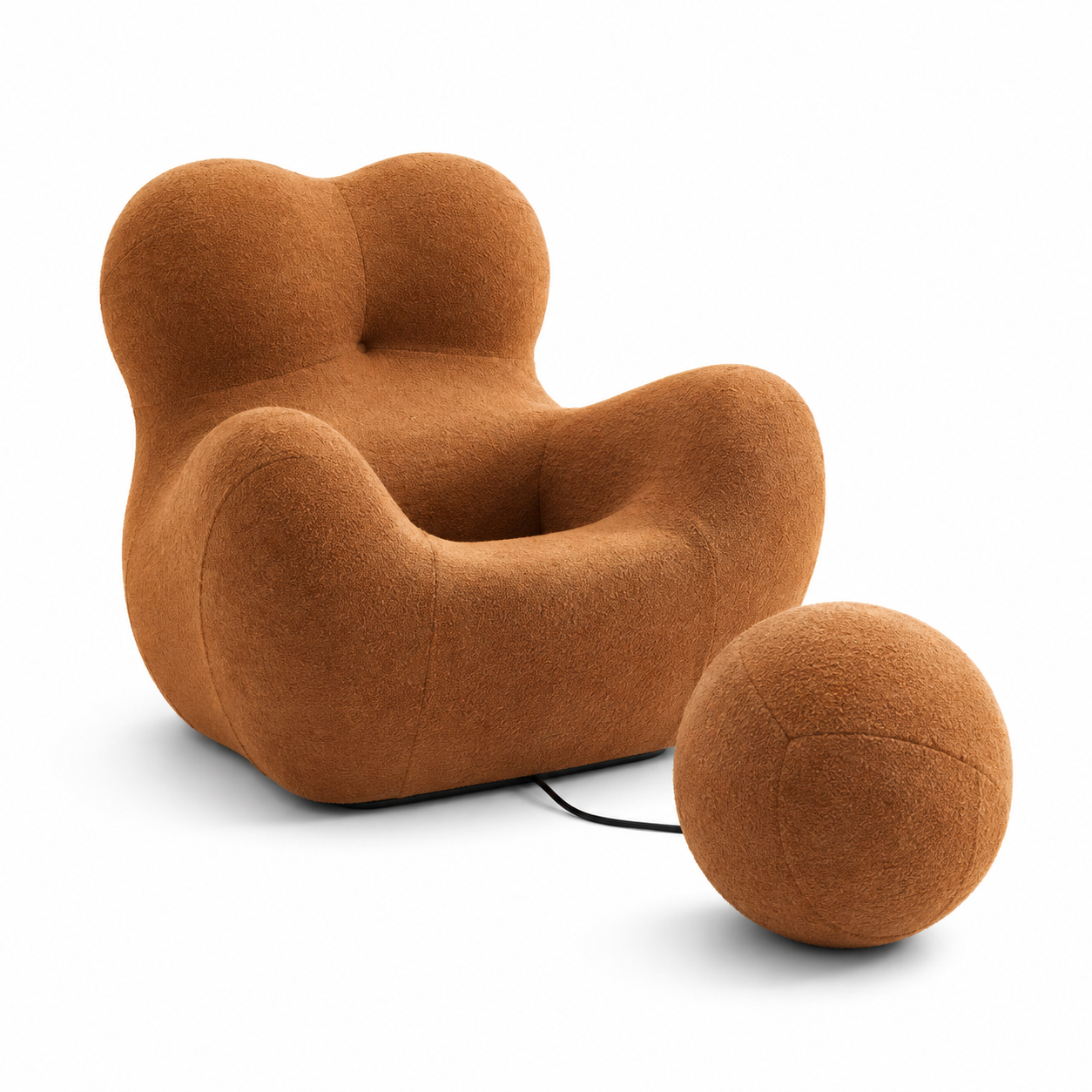 NLFZEK Accent Chair with Ottoman – Soft Lounge Chair & Footrest, Cozy Barrel Armchair for Living Room & Bedroom