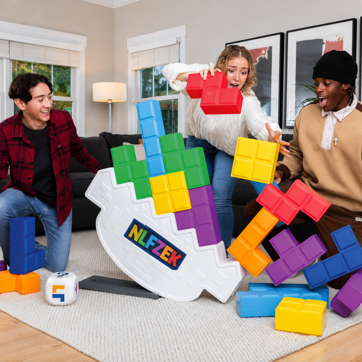 NLFZEK Giant Balance Stacking Game | Tilting Tower Challenge for Family & Parties