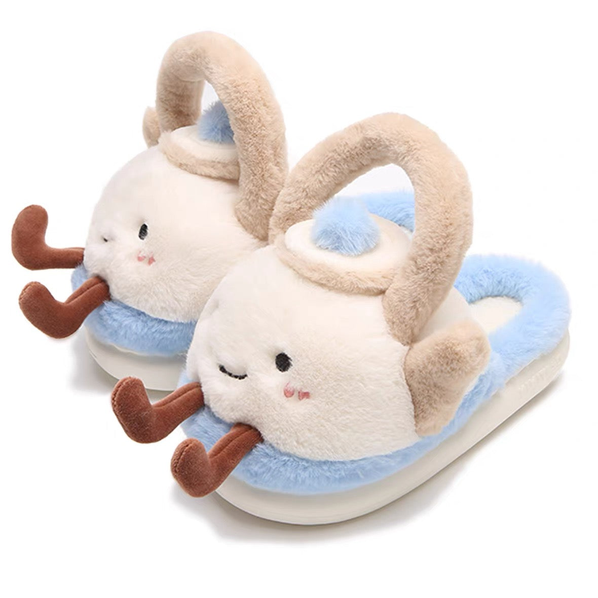 Teapot Fluffy Fuzzy Scuff Slippers Soft Comfy Memory Foam Non-slip Indoor House Shoes