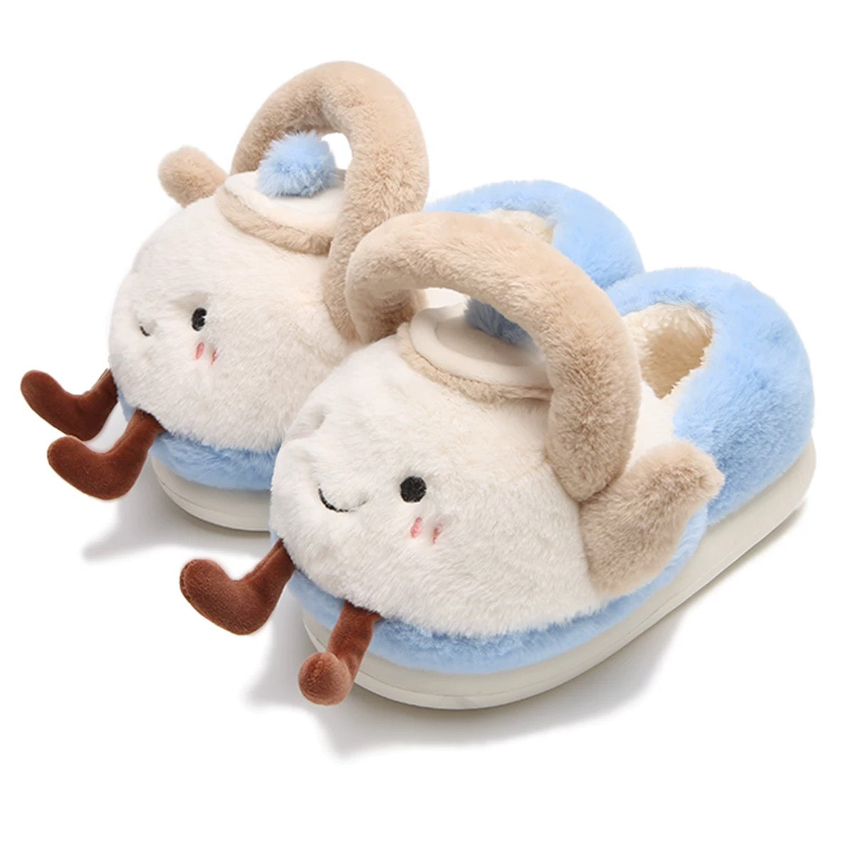 Teapot Fluffy Fuzzy Scuff Slippers Soft Comfy Memory Foam Non-slip Indoor House Shoes