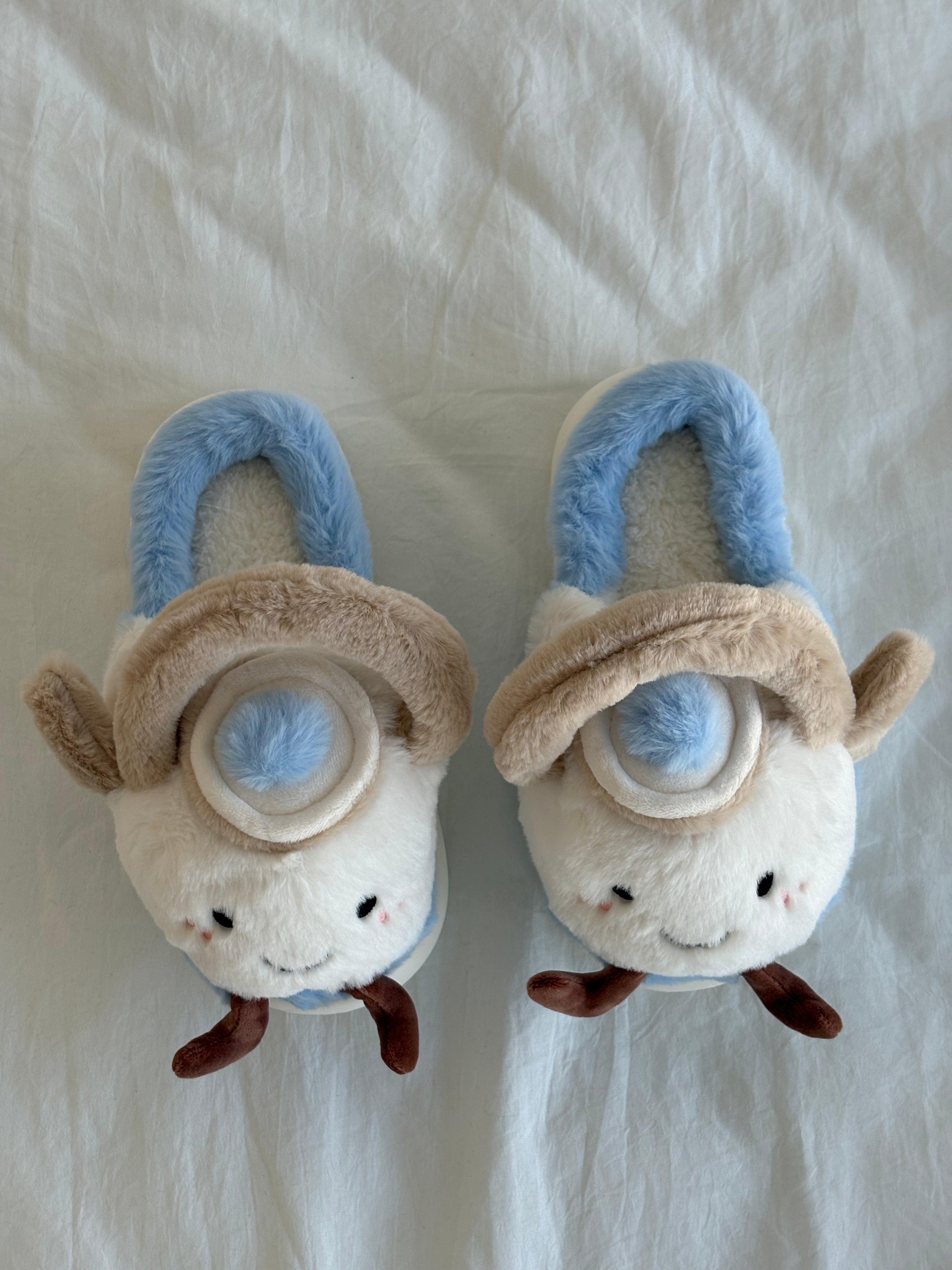Teapot Fluffy Fuzzy Scuff Slippers Soft Comfy Memory Foam Non-slip Indoor House Shoes