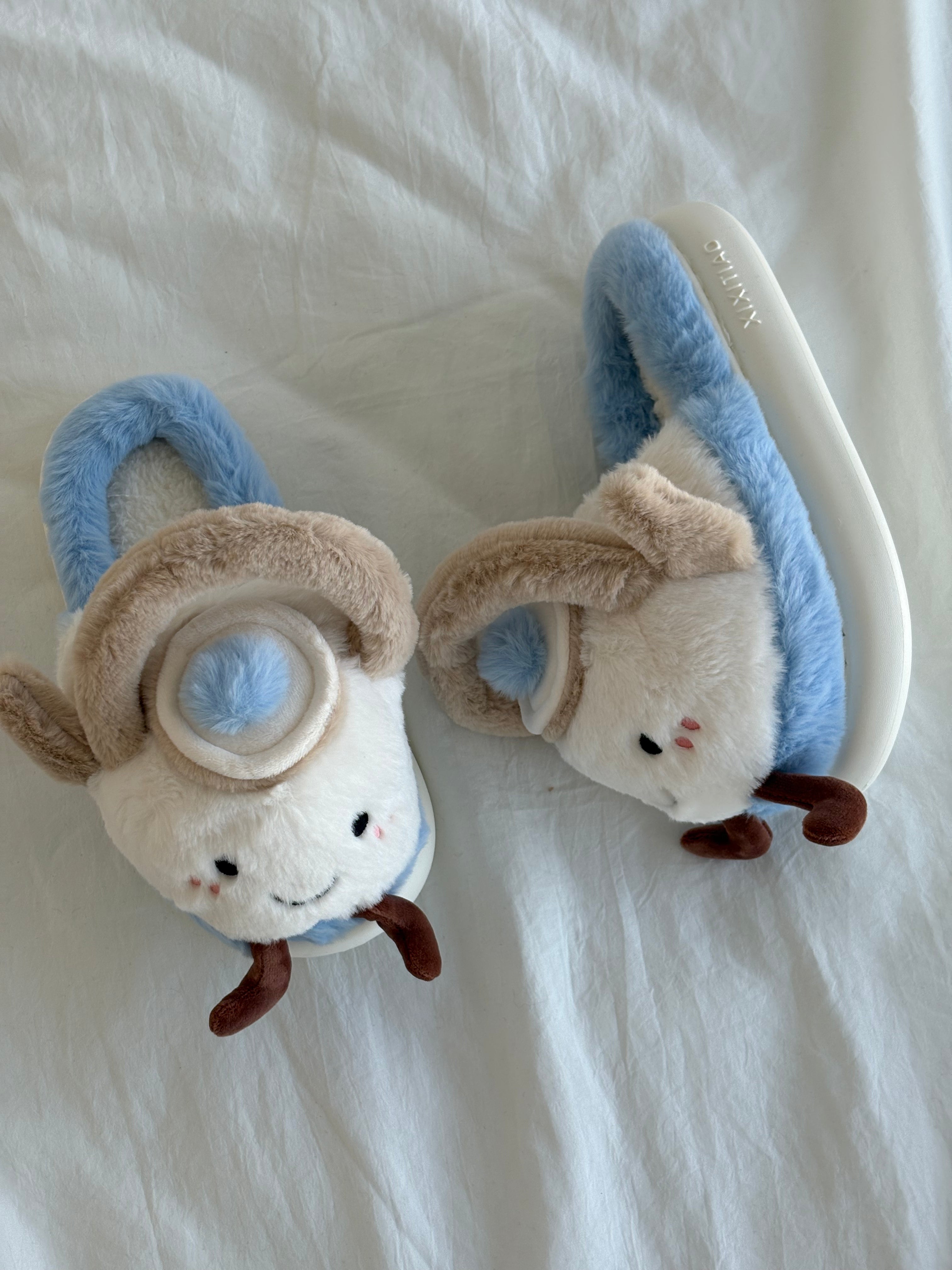 Teapot Fluffy Fuzzy Scuff Slippers Soft Comfy Memory Foam Non-slip Indoor House Shoes