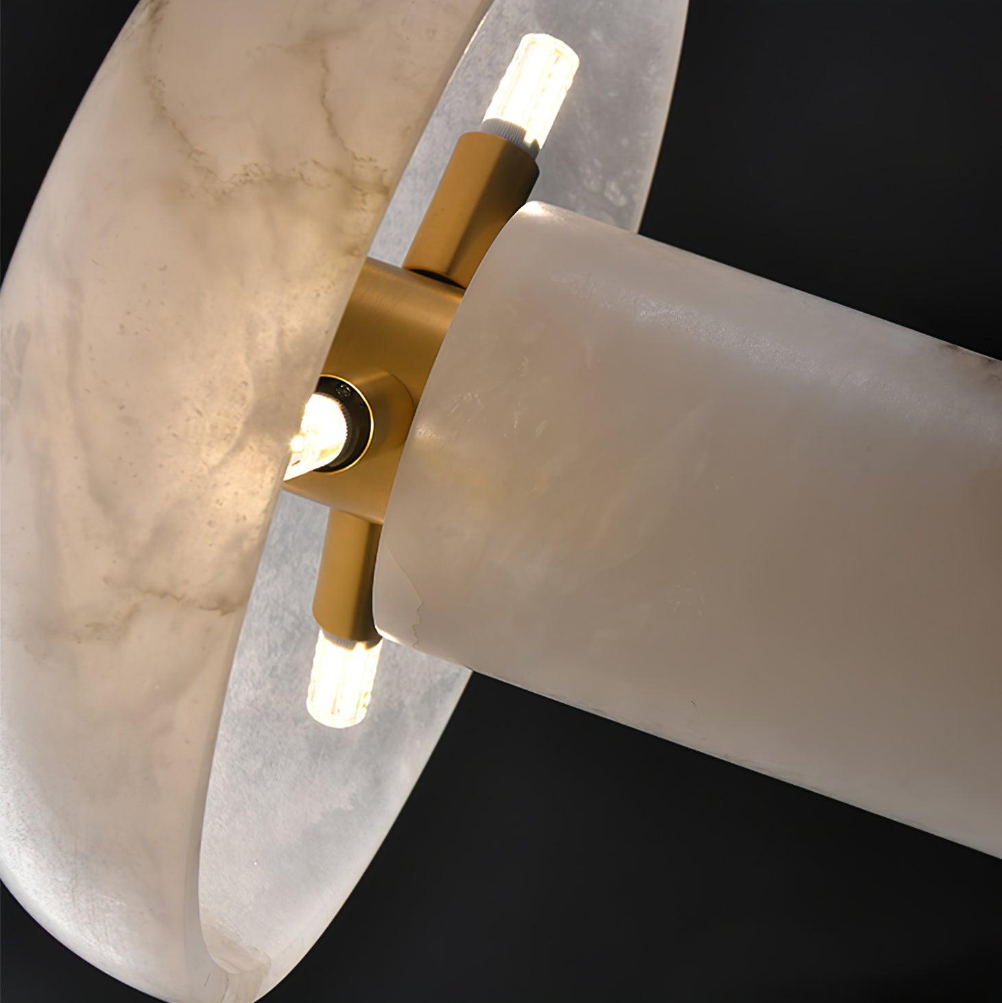 NLFZEK Alabaster Mushroom Lamp – Sculptural Table Light with Brass Finish for Modern Home Decor
