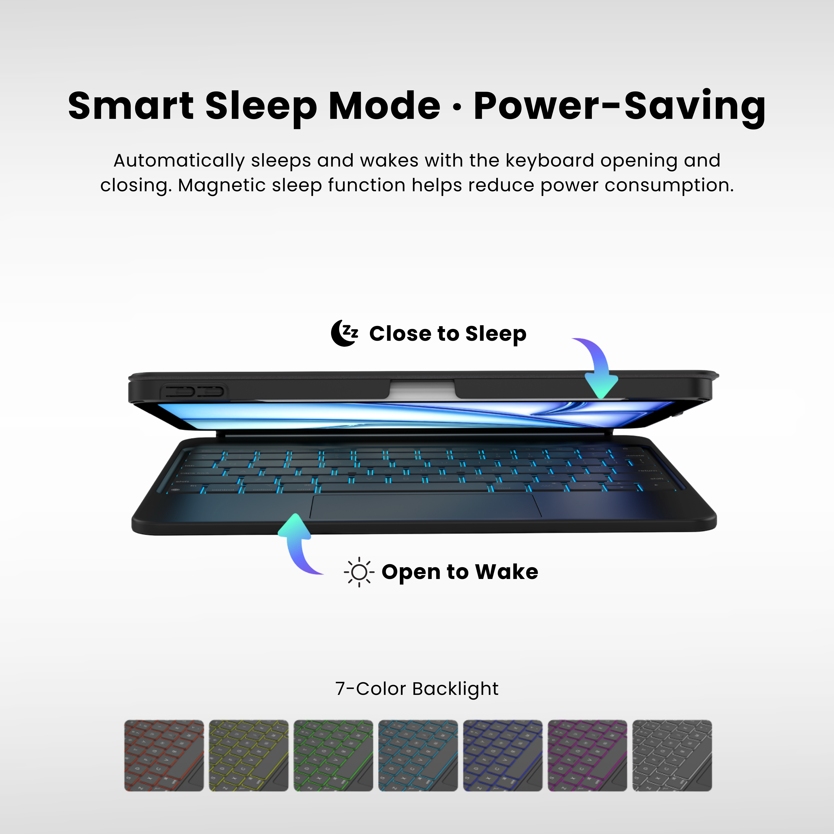 NLFZEK Touch-Connect iPad Keyboard Case (No Bluetooth Required)
