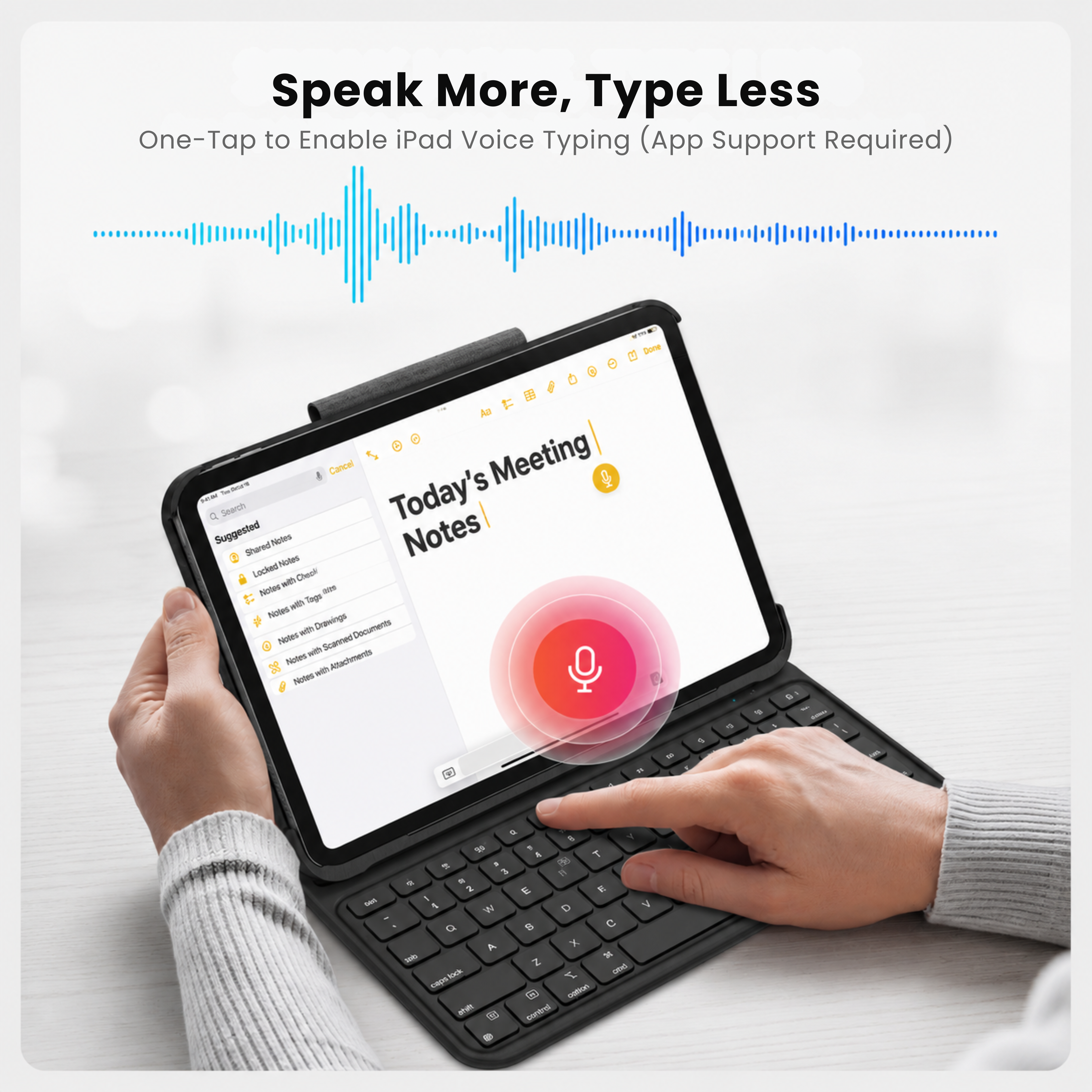 NLFZEK Lightweight Butterfly iPad Keyboard Case