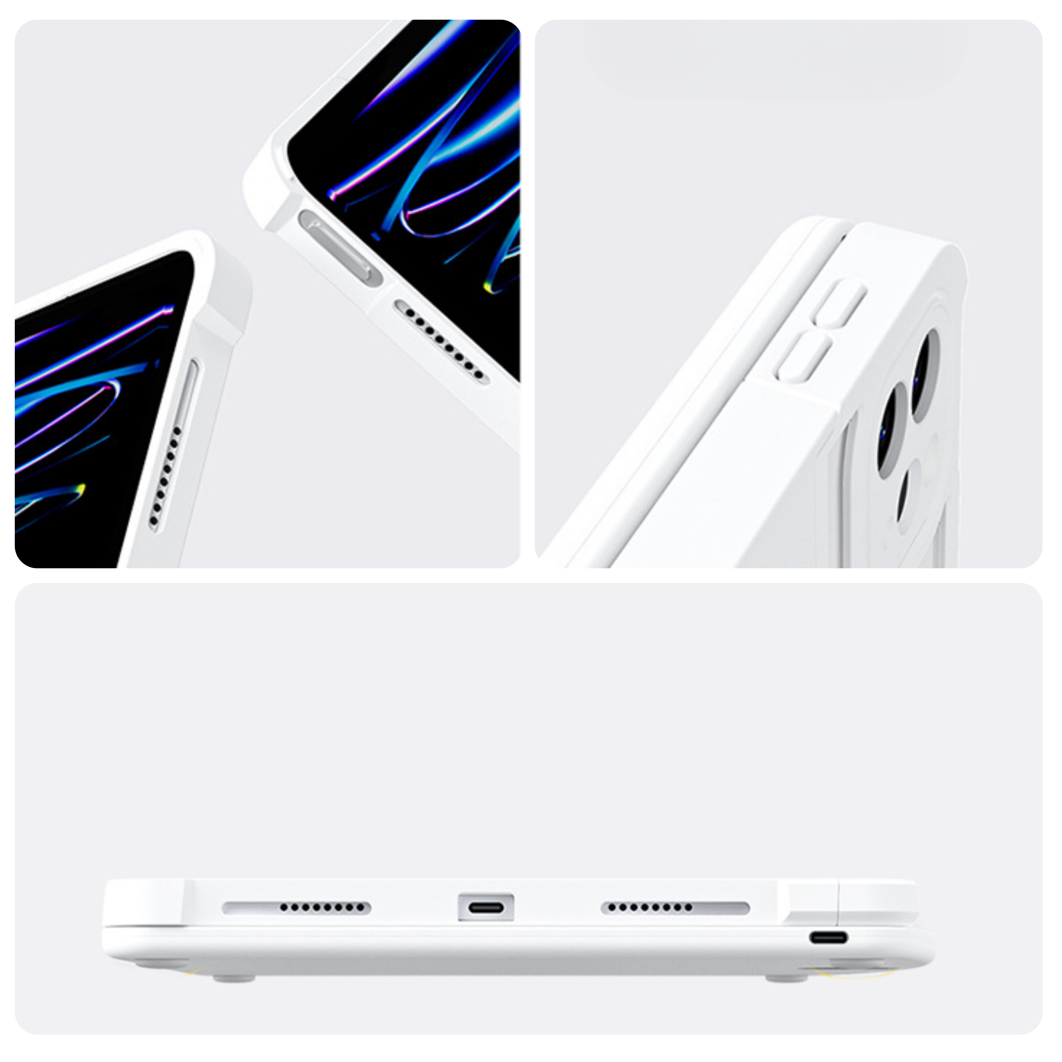 NLFZEK White 360° Rotating iPad Keyboard Case