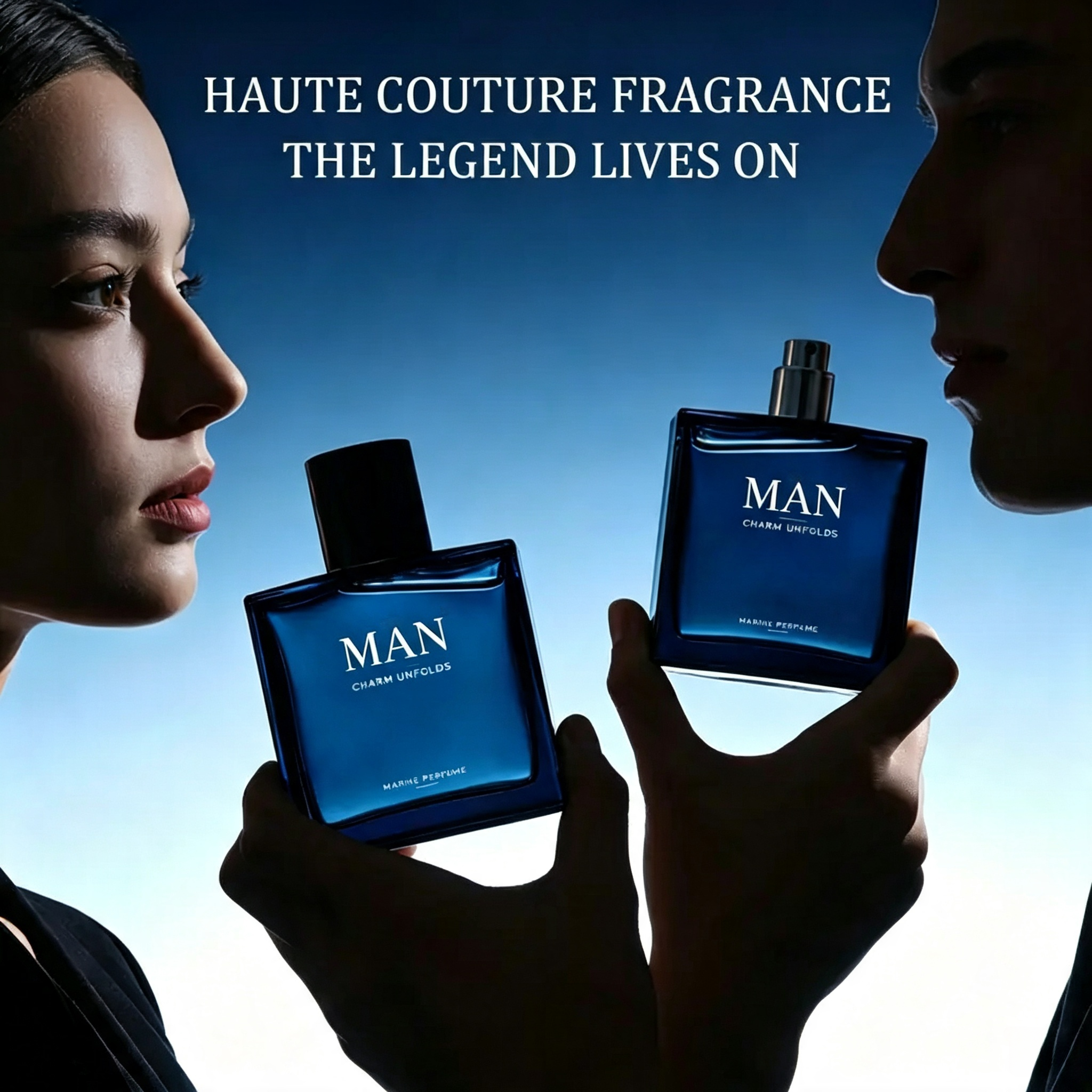 Midnight Marine Men's Perfume | Fresh Ocean-Inspired Eau de Parfum with Long-Lasting Luxury Scent for Everyday Confidence