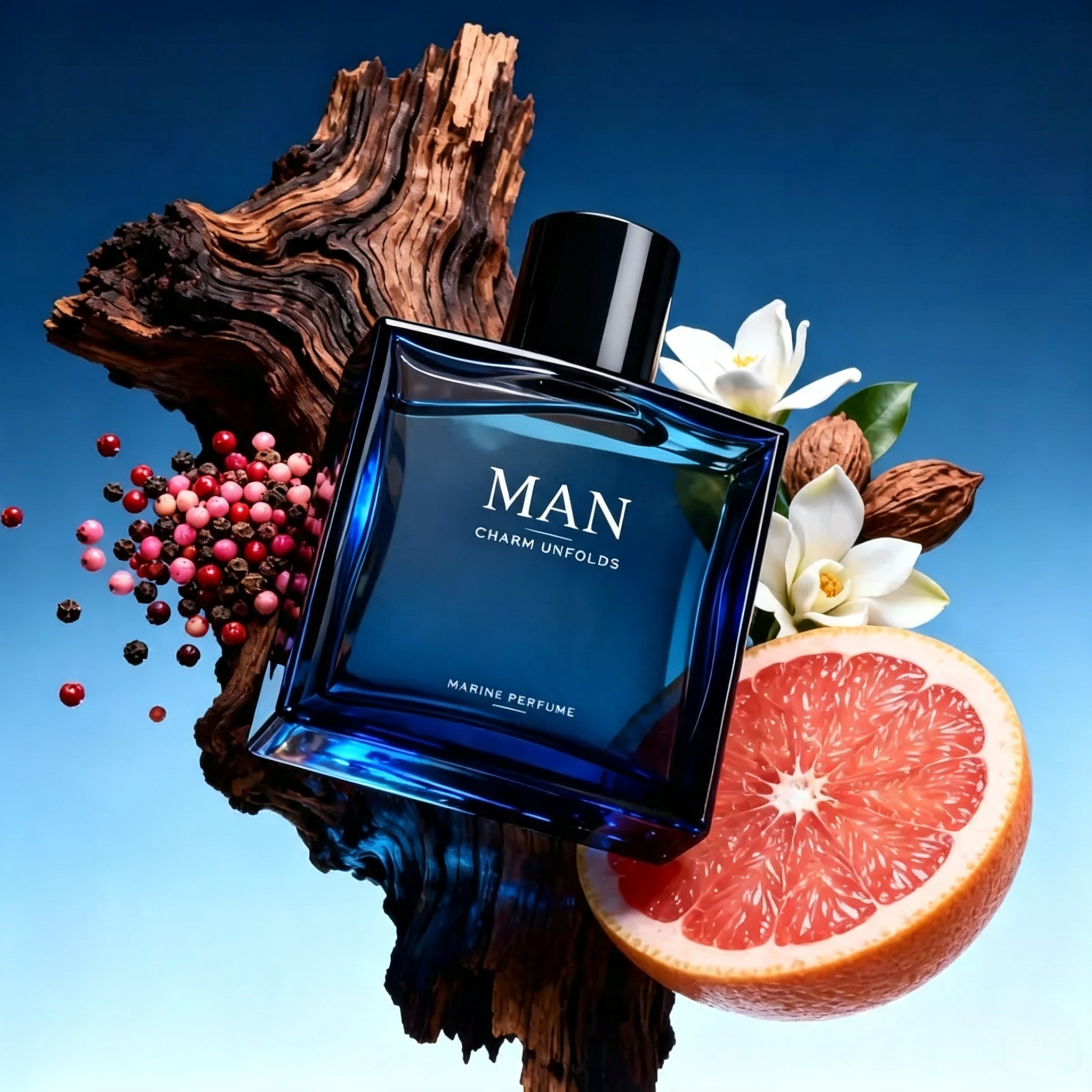 Midnight Marine Men's Perfume | Fresh Ocean-Inspired Eau de Parfum with Long-Lasting Luxury Scent for Everyday Confidence