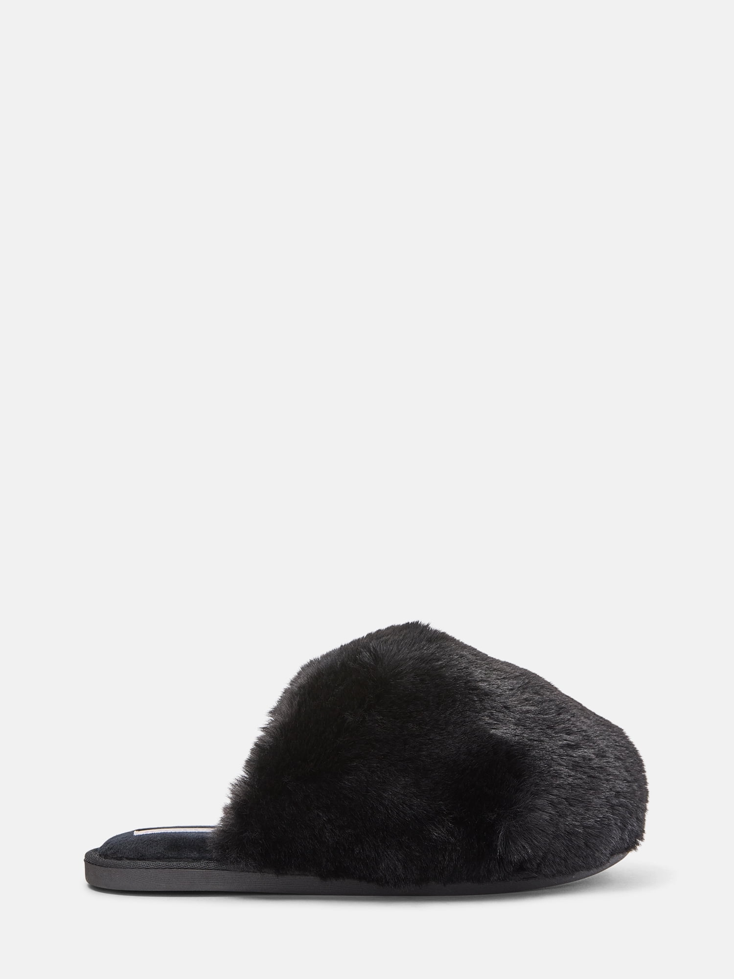 Joyspun Women’s Faux Fur Puff Scuff Slippers