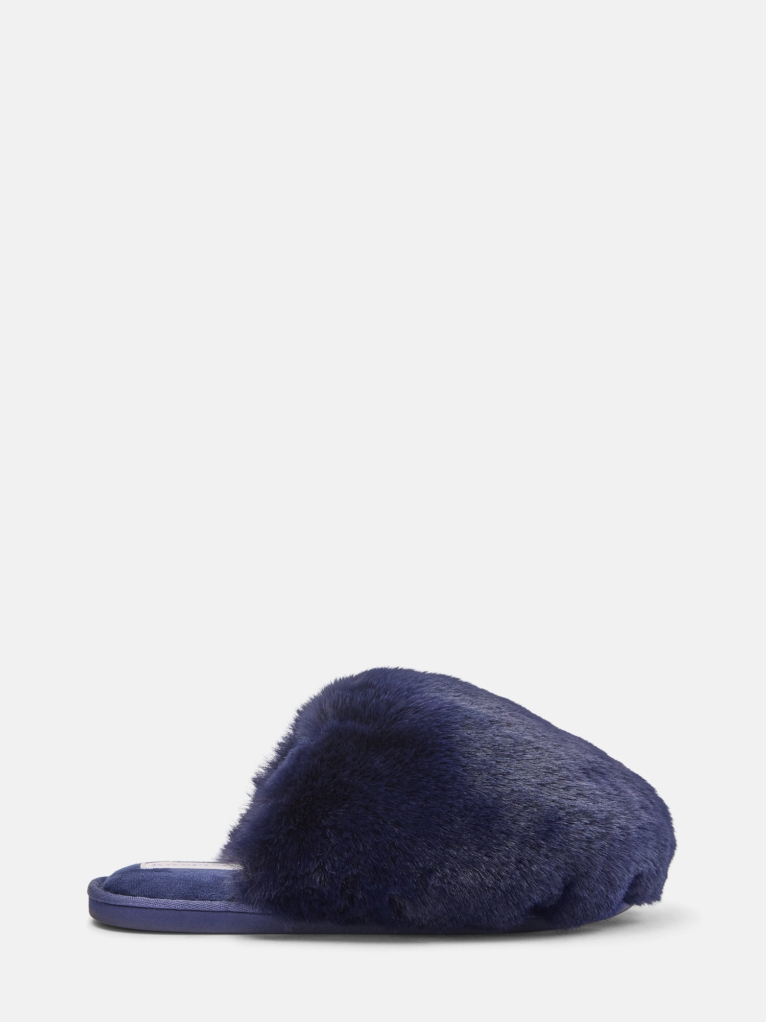 Joyspun Women’s Faux Fur Puff Scuff Slippers