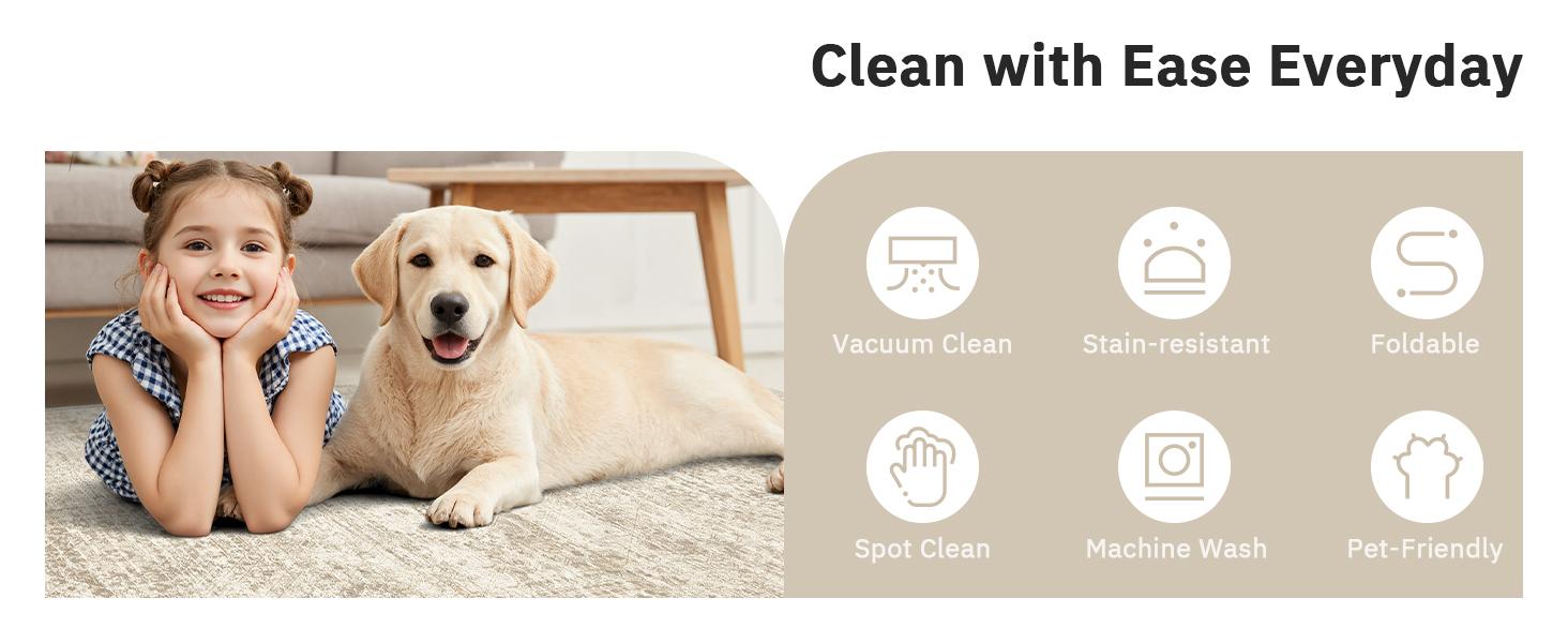 Art&Tuft Classic Geometric Indoor Area Rug - Large, Soft, Non-Slip, Stain-Resistant, Machine Washable Rugs for Bedroom, Household Decor (Various Sizes), Machine Washable Rug,back to school,dorm essentials,home decor,home essentials