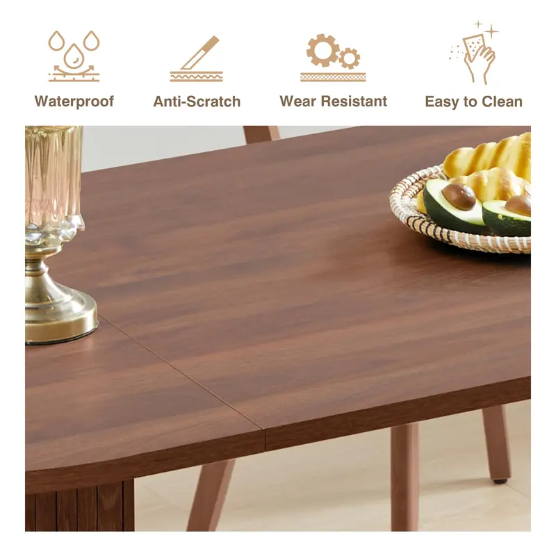 Giratree 70.8" Oval Dining Table for 6–8 | Modern Farmhouse Table with Wood Slat Base