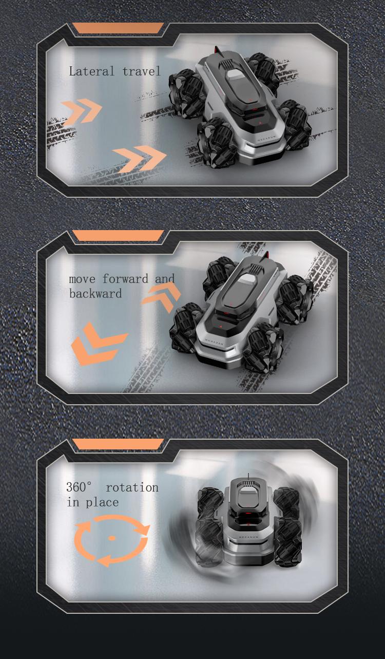 BRRRRT Amphibious Remote Control Car 4WD WaterproofRC Vehicle 360&deg;Rotation RC Truck Stunt Car 2.4 GHzRemote Control Boat for 5-12 Kids Girls Boys Gift AllTerrain Water Beach Pool Toy
