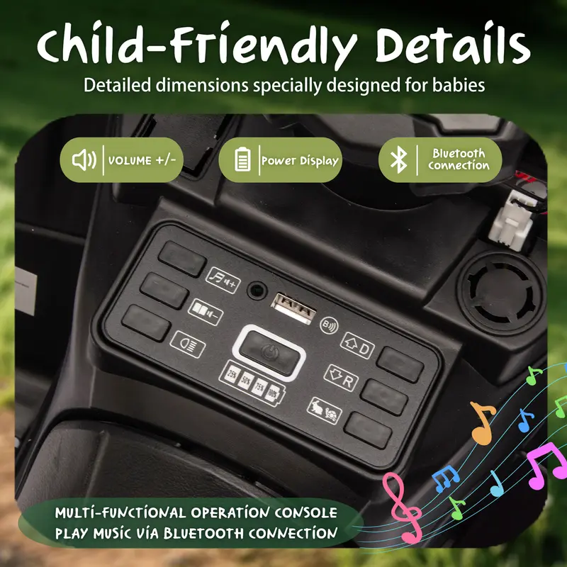 24V Kids Ride-On ATV | 160W Dual Motors, Bluetooth Music, LED Lights & Off-Road Design