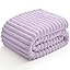 NLFZEK Ribbed Plush Blanket Queen Size – Ultra Soft Fleece Bed Throw, Cream