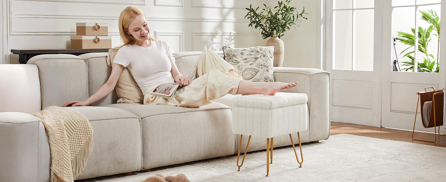 【Deals for you】Vanity Stool Chair with Storage, Ottoman Faux Fur Soft Padded Makeup Footstools Seat Modern Footrest for Home Entryway Bedroom 【Deals for you】Vanity Stool Chair with Storage, Ottoman Faux Fur Soft Padded Makeup Footstools Seat Modern Footrest for Home Entryway Bedroom