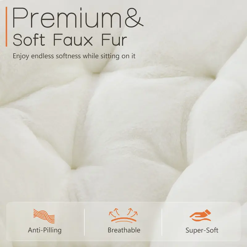 Cozy Faux Fur Saucer Chair | Foldable Plush Lounge Chair for Bedroom, Living Room & Dorm