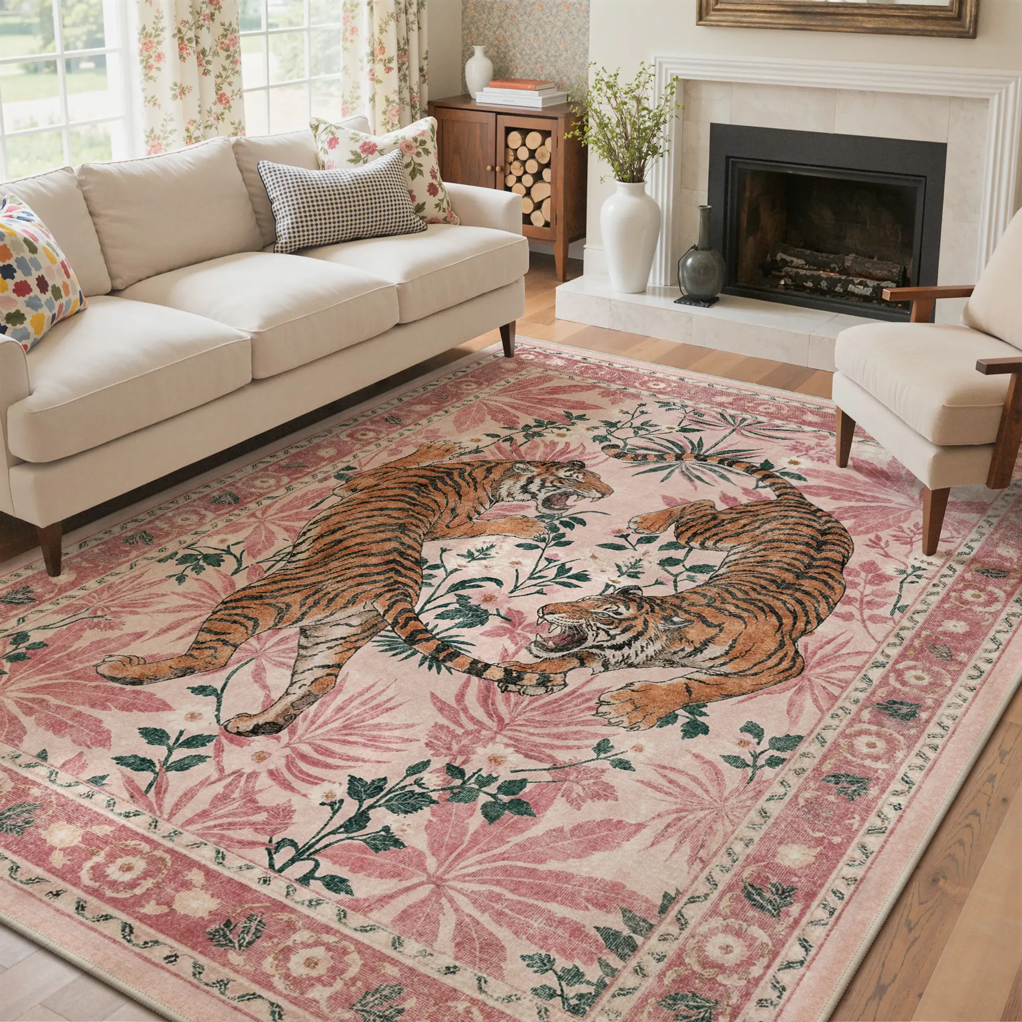 GENIMO Non Slip Area Rug for Living Room, Bedroom, Kitchen - Lightweight Mat, Machine Washable Low Pile Rugs,home decor,home essentials
