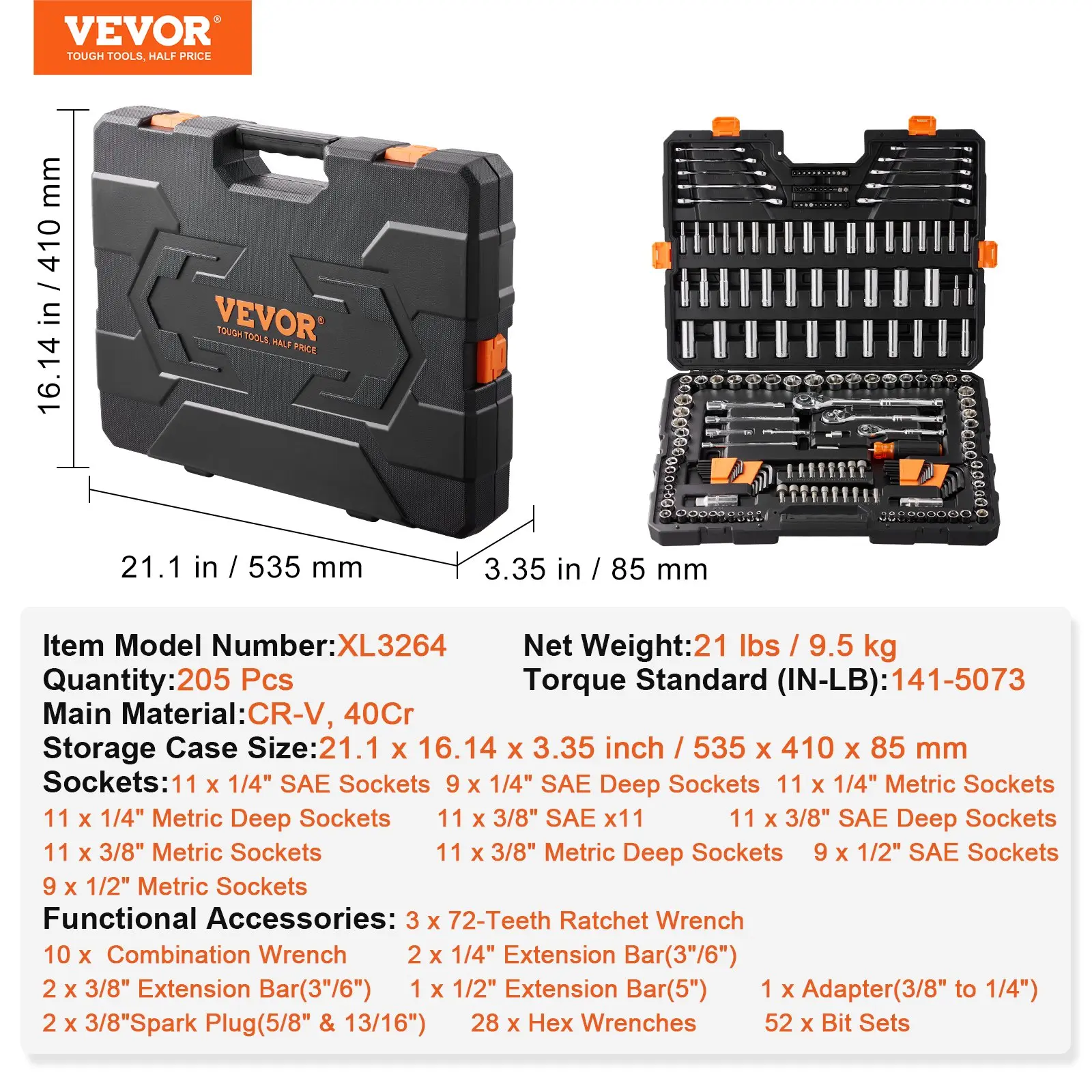 One Tool Kit. Every Job. VEVOR Professional Mechanics Tool Set