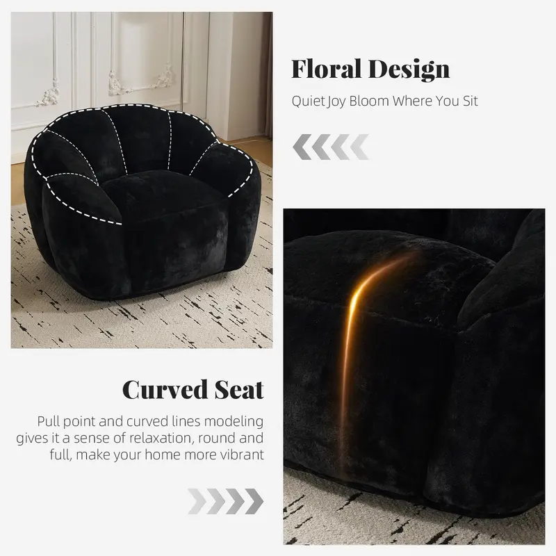 Oversized Faux Fur Bean Bag Chair | Ultra Soft Cozy Lounge Sofa with Supportive Backrest for Bedroom & Living Room
