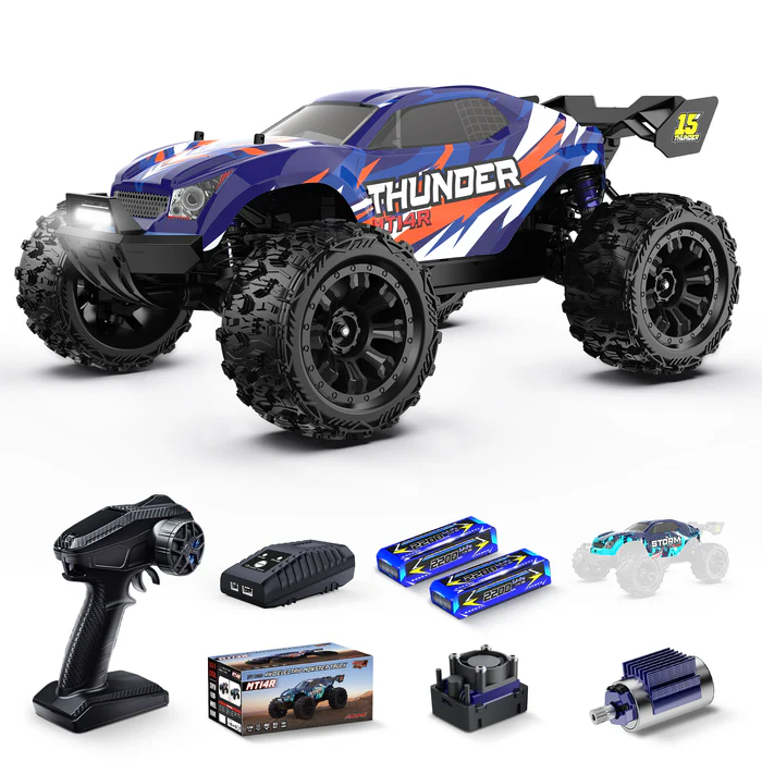 1:14 Brushless Motor RC Car, 14210 4x4 Waterproof High-Speed Offroad RC Truck, 2x3S Lipo Batteries, Max 50+ MPH, Kids Car for Spring Outdoor Fun summerwins