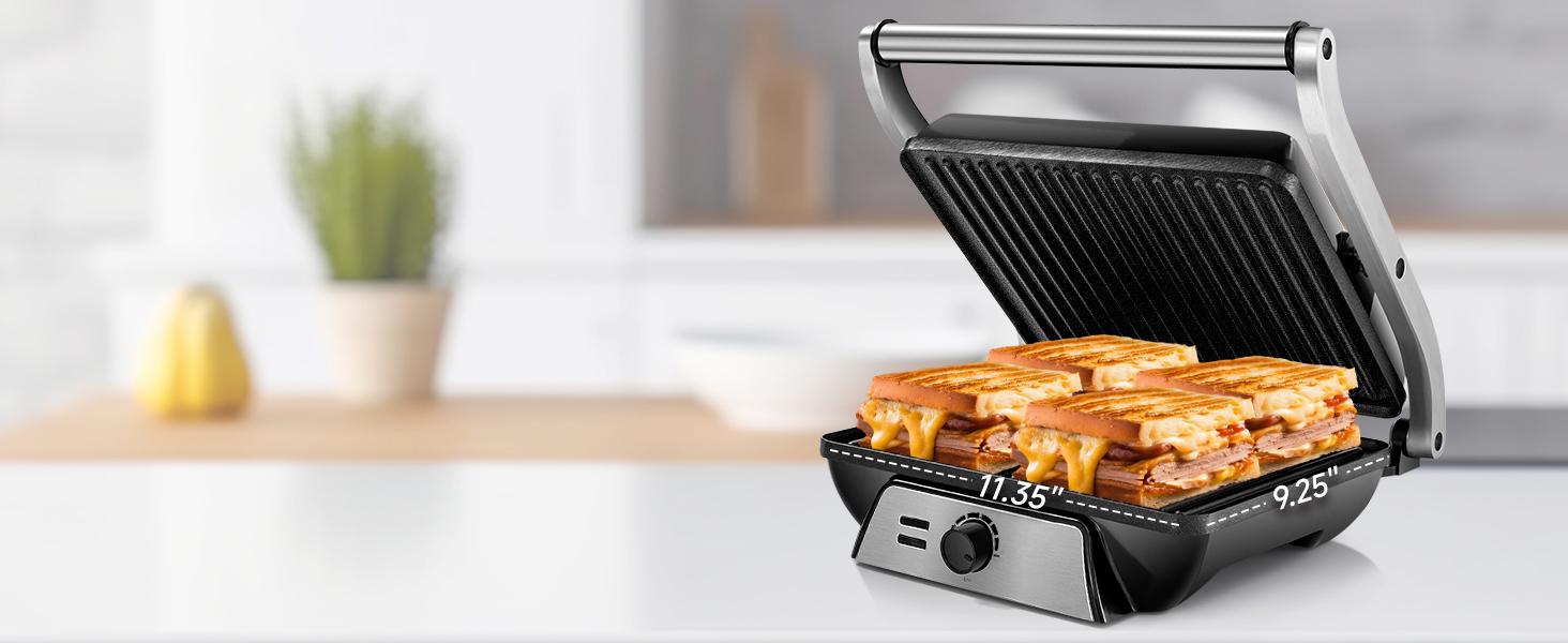 SUSTEAS Sandwich Maker Multi-Function Electric Indoor Grill, Non-Stick Panini Maker with Grease Tray Nonstick Griddle Toastie Machine Toastiemachine Kitchen Appliances Multifunction summerwins