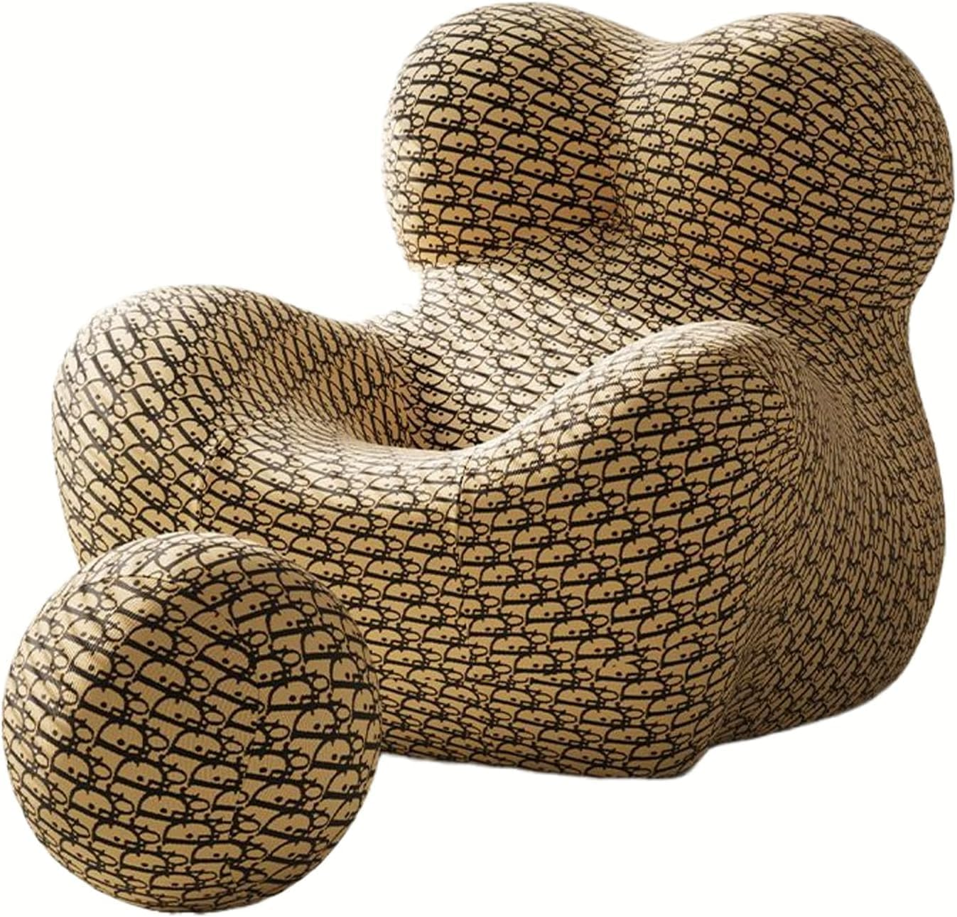 NLFZEK Accent Chair with Ottoman – Soft Lounge Chair & Footrest, Cozy Barrel Armchair for Living Room & Bedroom