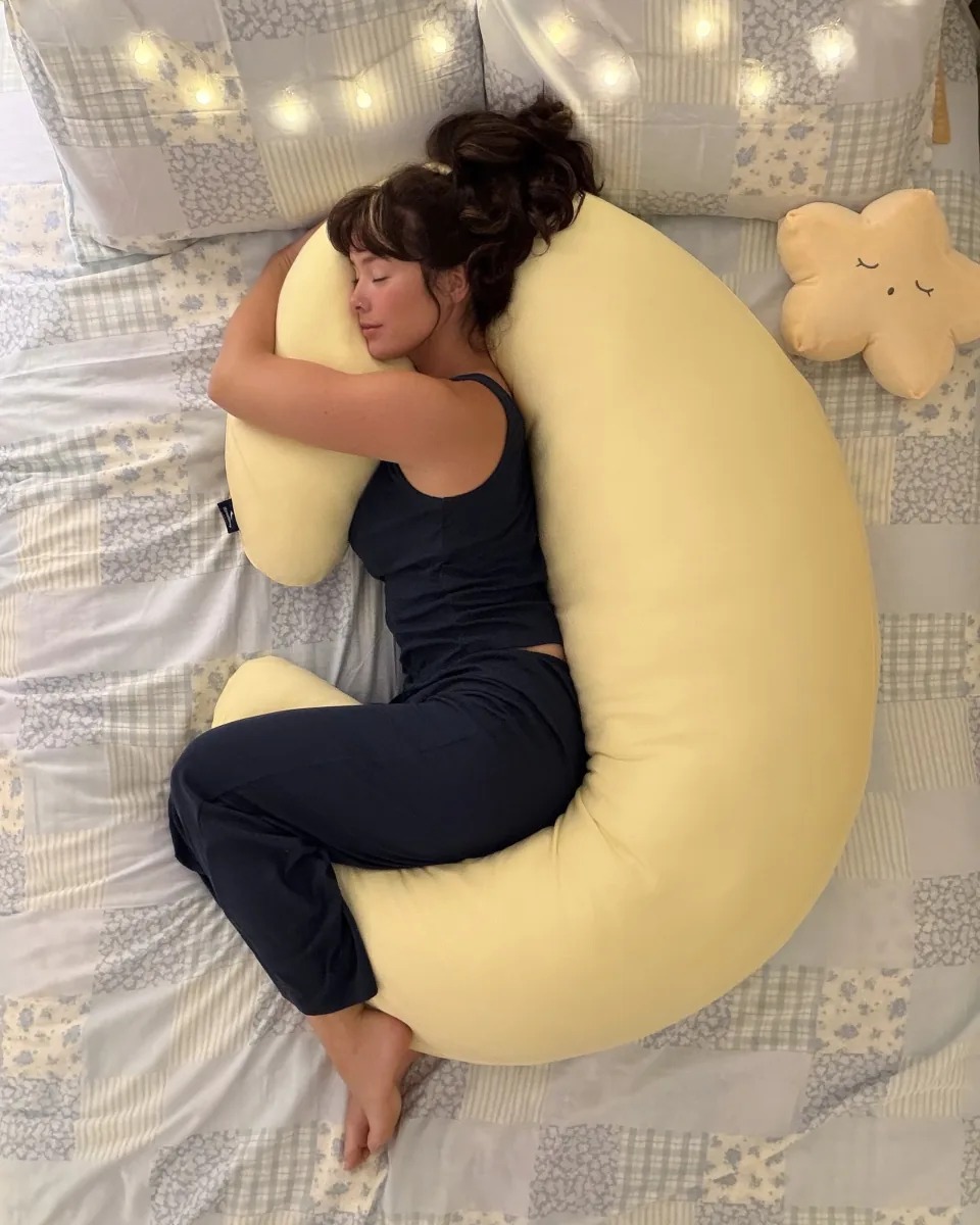 NLFZEK Oversized Body Pillow – 59" Full-Body Pillow for Side Sleepers, Plush Hug Pillow with Satin Cover