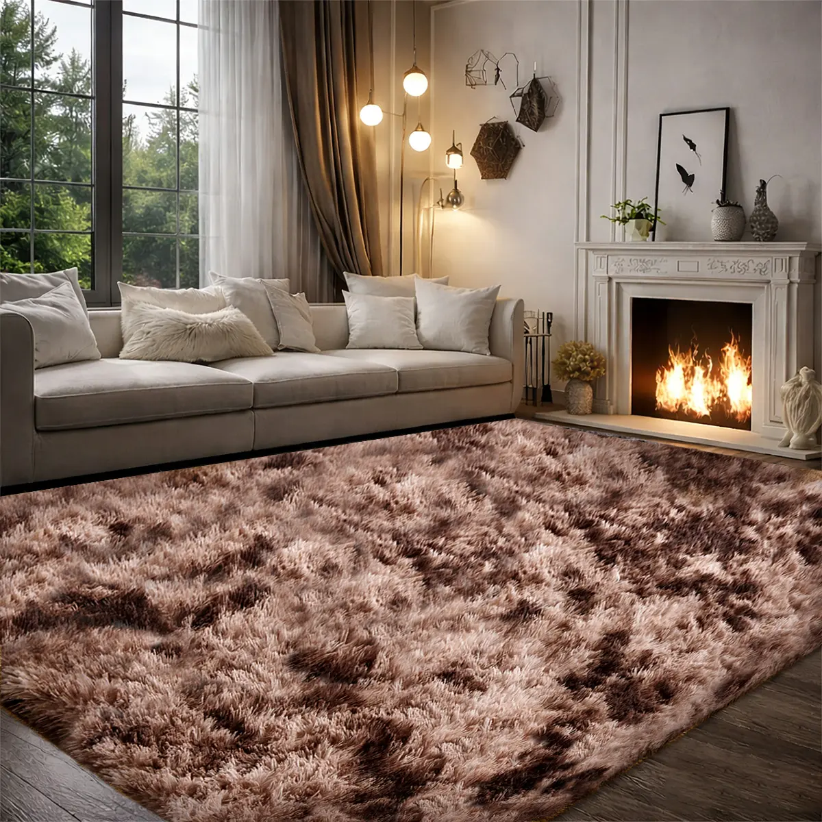 Fluffy Cloud Area Rug | Ultra Soft Shaggy Plush Carpet with Non-Slip Backing for Living Room Bedroom Decor