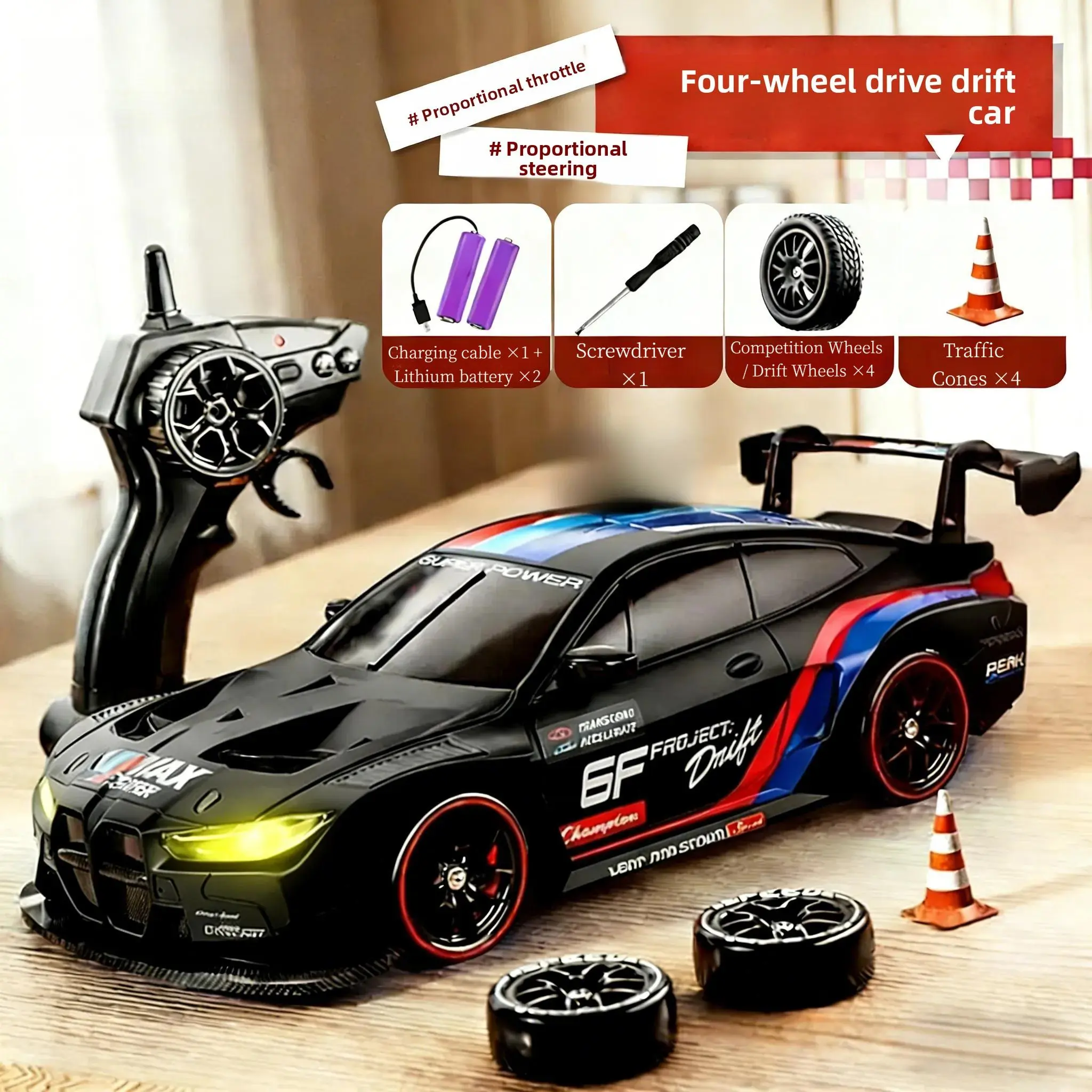 RC Drift Car ABS Material 2.4GHz Anti-Interference Charging Home Playtime Long Battery Life Thrills For Kids Teens RC Lovers Gifts