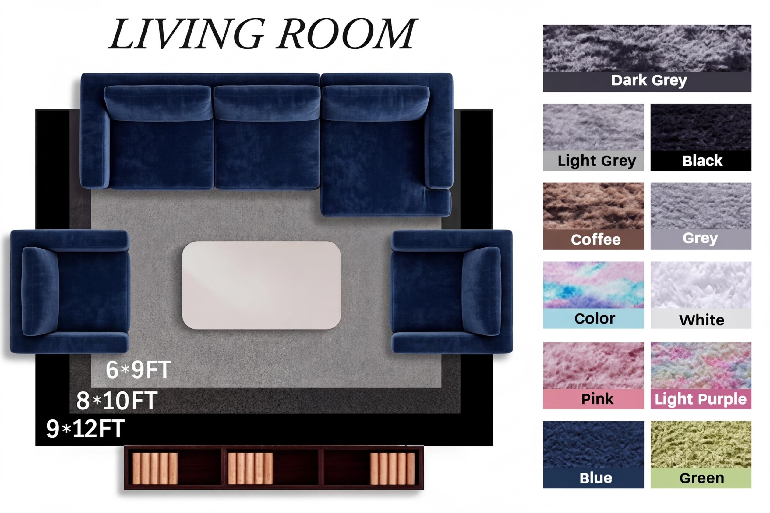 Viral Fluffy Rug for Living Room Insop,Soft Large Size Cloud Area Rugs,Shaggy Tie-Dye Non-Slip Soild Carpet for Bedroom, New Year Home Decor Upgrad,back to school,dorm essentials,home essentials