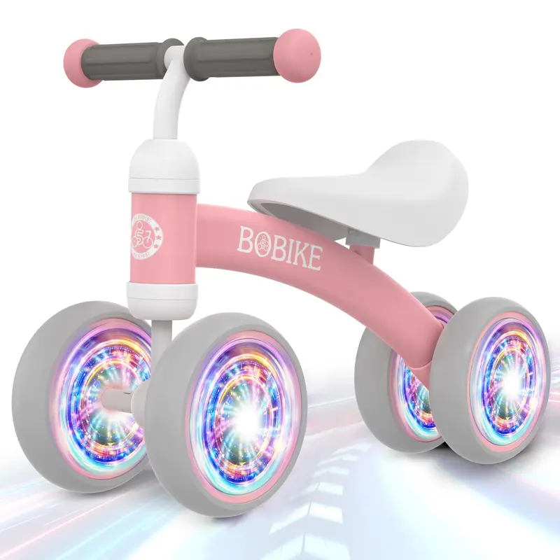 Bobike 4-Wheel Toddler Balance Bike, No Pedal Training Walker with 135° Limited Steering, ASTM EN71 Certified First Birthday Gift