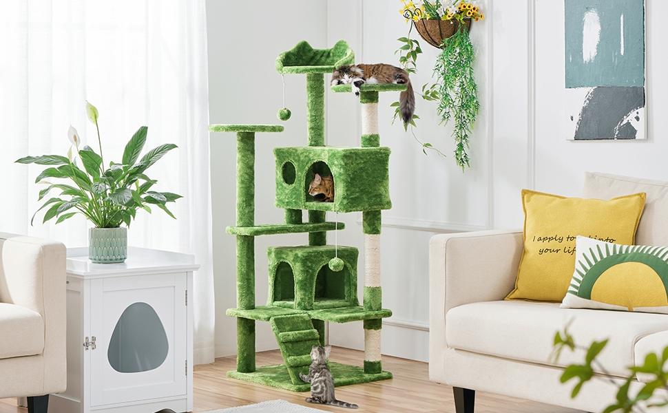 【All Size】Yaheetech 54″ Cat Tree Tower Condo Furniture Scratch Post for Kittens Pet House Play Cat Tower w/ 2 Condos & 2 Dangling Balls & 3 Scratching Posts Multilevel Indoor Cat Tree Tower for Kittens & Small/Medium Cats 【All Size】Yaheetech 54″ Cat Tree Tower Condo Furniture Scratch Post for Kittens Pet House Play Cat Tower w/ 2 Condos & 2 Dangling Balls & 3 Scratching Posts Multilevel Indoor Cat Tree Tower for Kittens & Small/Medium Cats