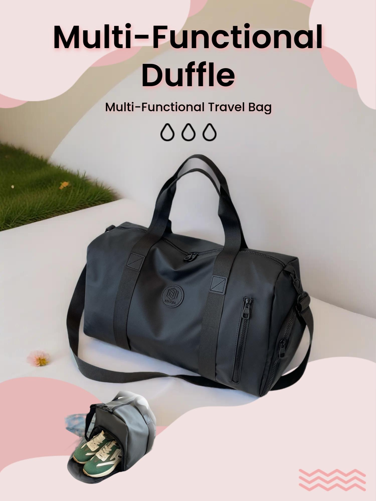 Back to School Unisex Travel Duffle Bag with Dry & Wet Separation, Independent Shoe Compartment,travel handbag，Lightweight Weekender Bag for Gym Vacation，Packing bag,cabin bag,weekender bag,travel duffle bags,wally bag travel,Travel bag pack，large travel