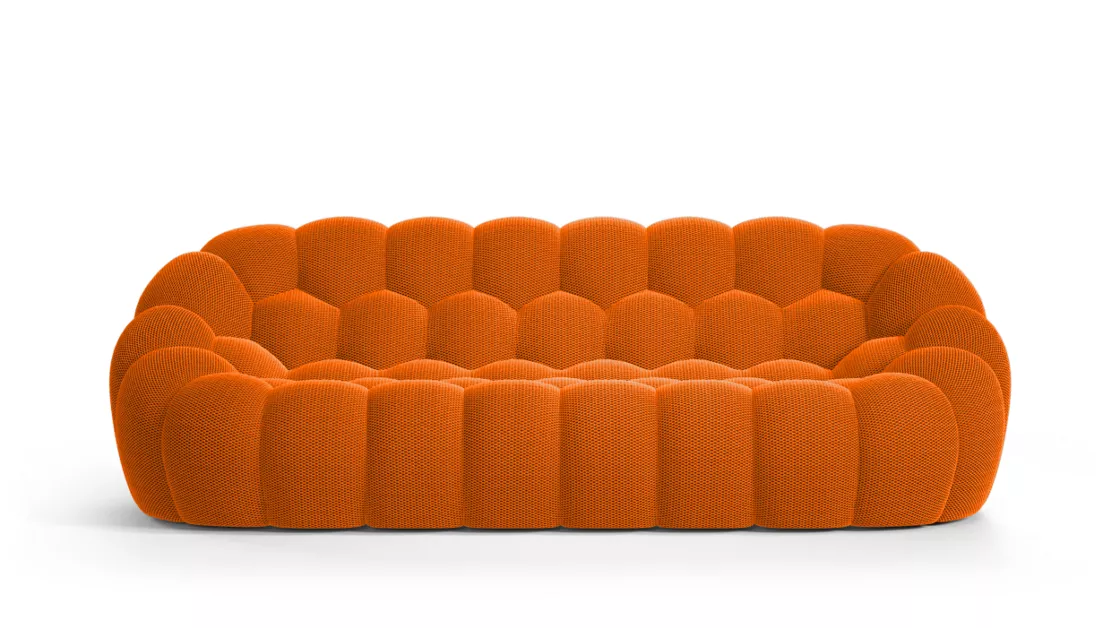 NLFZEK Bubble Sofa – Sculptural 3-Seater Curved Sofa, Modern Plush Lounge Couch for Living Room