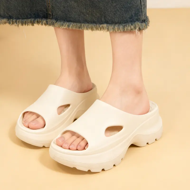 Women's Platform Slides | Breathable Hollow-Out EVA Sandals, Thick Non-Slip Sole for Summer