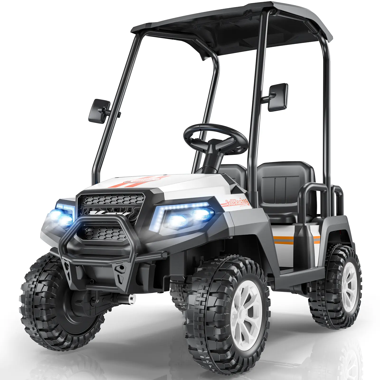 LIGIANT R9 24V 4WD Kids Golf Cart, 4-Seater Electric Ride On with Parental Remote, Detachable Awning & Bluetooth Music, Anti-Roll Safe Toy Gift for Ages 3–8