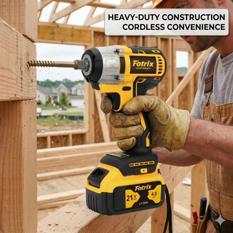 1/2" Cordless Impact Wrench Kit | High-Torque Brushless Power Tool with Battery, Charger, Sockets & LED Light