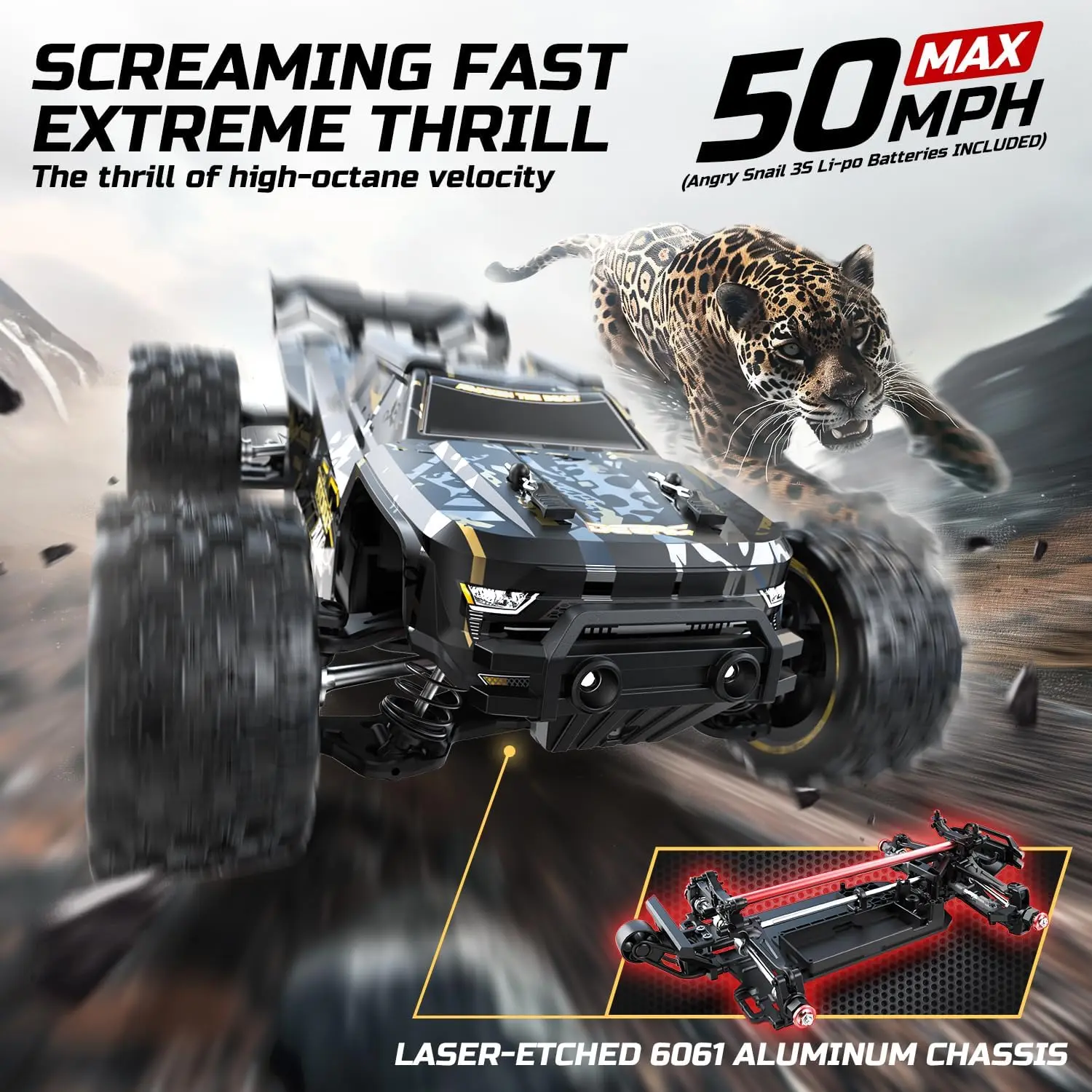 1:14 Brushless Motor RC Car, 14210 4x4 Waterproof High-Speed Offroad RC Truck, 2x3S Lipo Batteries, Max 50+ MPH, Kids Car for Spring Outdoor Fun summerwins