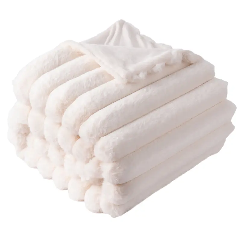NLFZEK Faux Rabbit Fur Blanket – Ultra Soft Plush Throw for Sofa & Bed