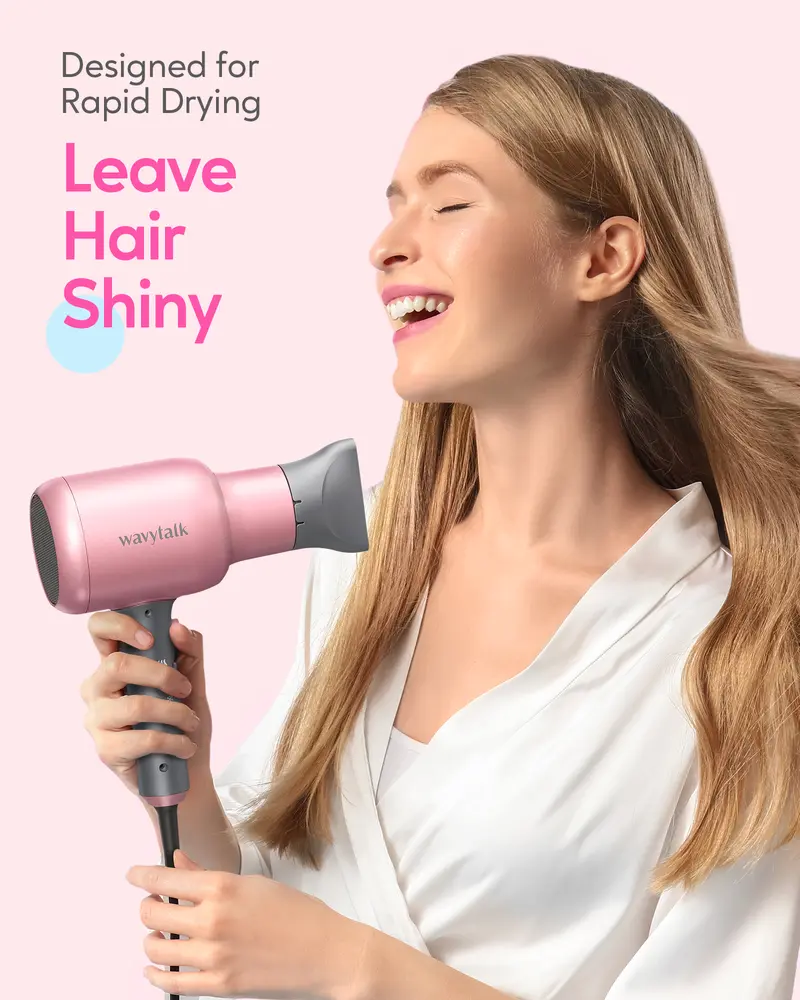 Wavytalk Blown Away Ionic Hair Dryer | 1875W Fast-Drying Hair Dryer with Diffuser & Styling Comb