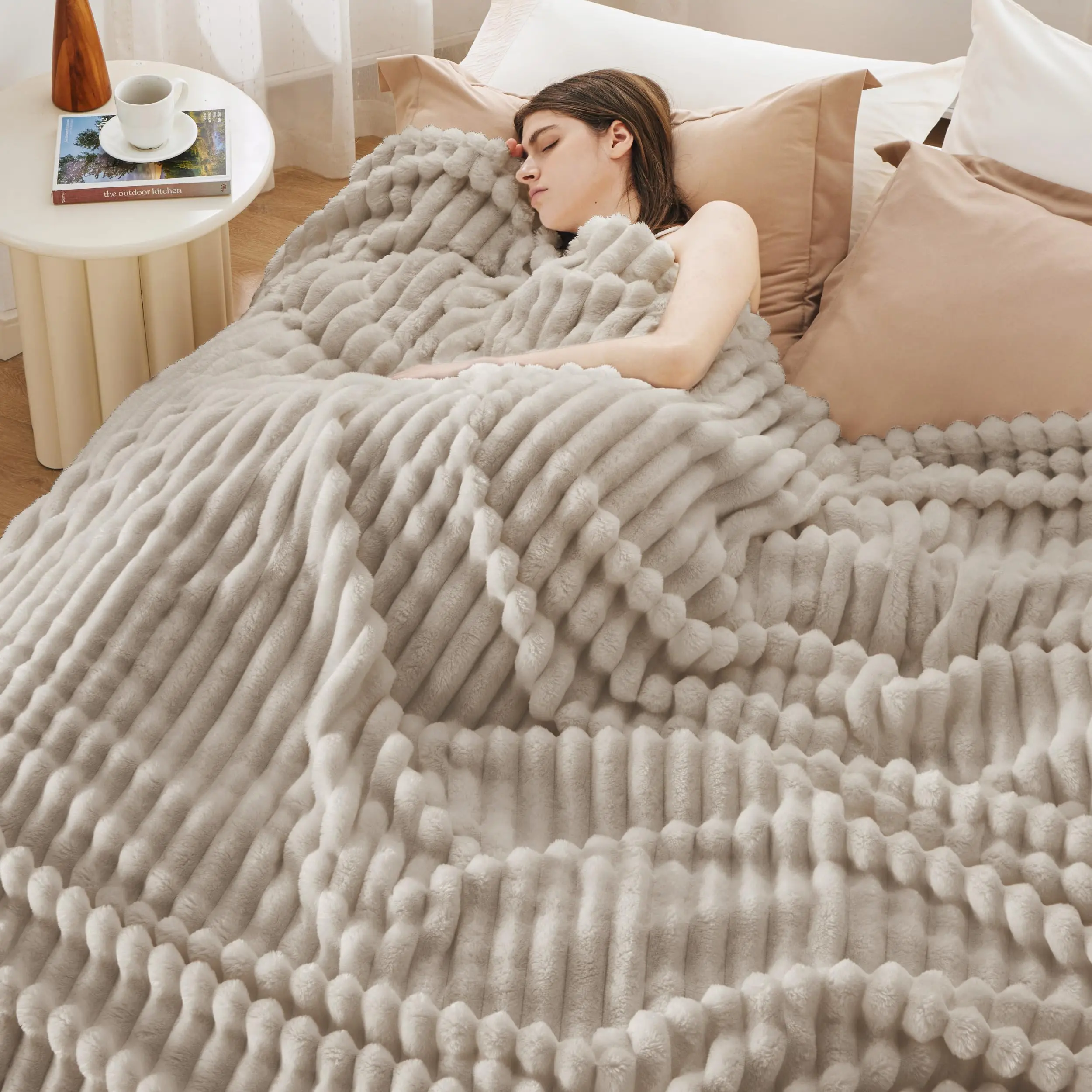 Bedsure GentleSoft Cozy Blanket – Ultra Soft Stripe Fleece Throw for Sofa, Bed & Everyday Comfort