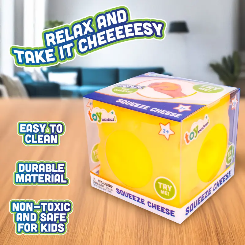 Extra Large 5" Squishy Stress Ball for Adults & Kids 3+ - Fruity Fidget Toy for Stress Relief & Sensory Play - Safe & Durable Non-Toxic Material
