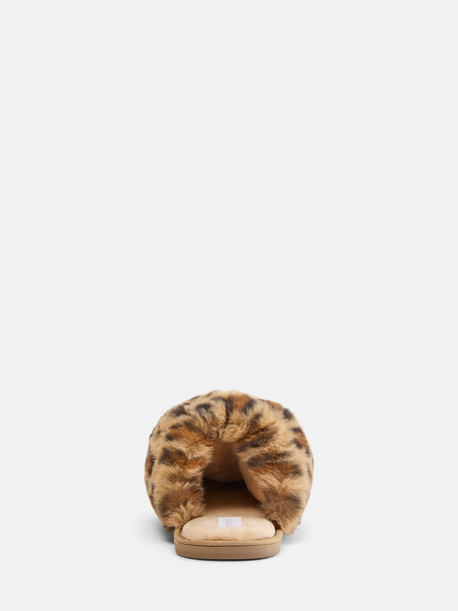 Joyspun Women’s Faux Fur Puff Scuff Slippers