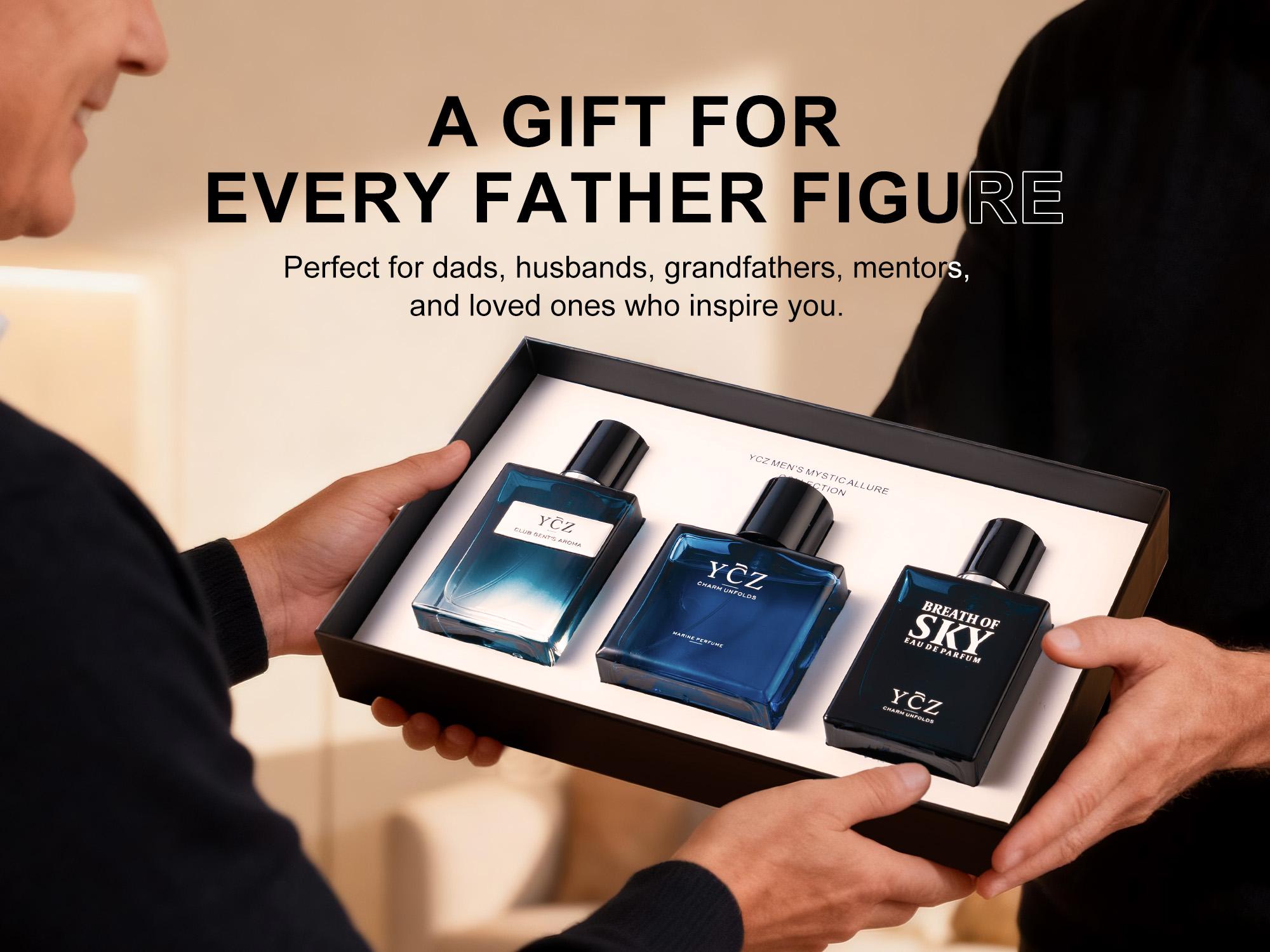 YCZ Men's Mystic Allure Collection Fragrance Set |YCZ Club Marine & Breath of Sky Eau De Cologne Gift Box with Long Lasting Light Scent for Any Occasion Perfume Gift Sets Perfume Sample Set#Summervibes|Father's Day Gifts,vacationoutfits,beachoutfits