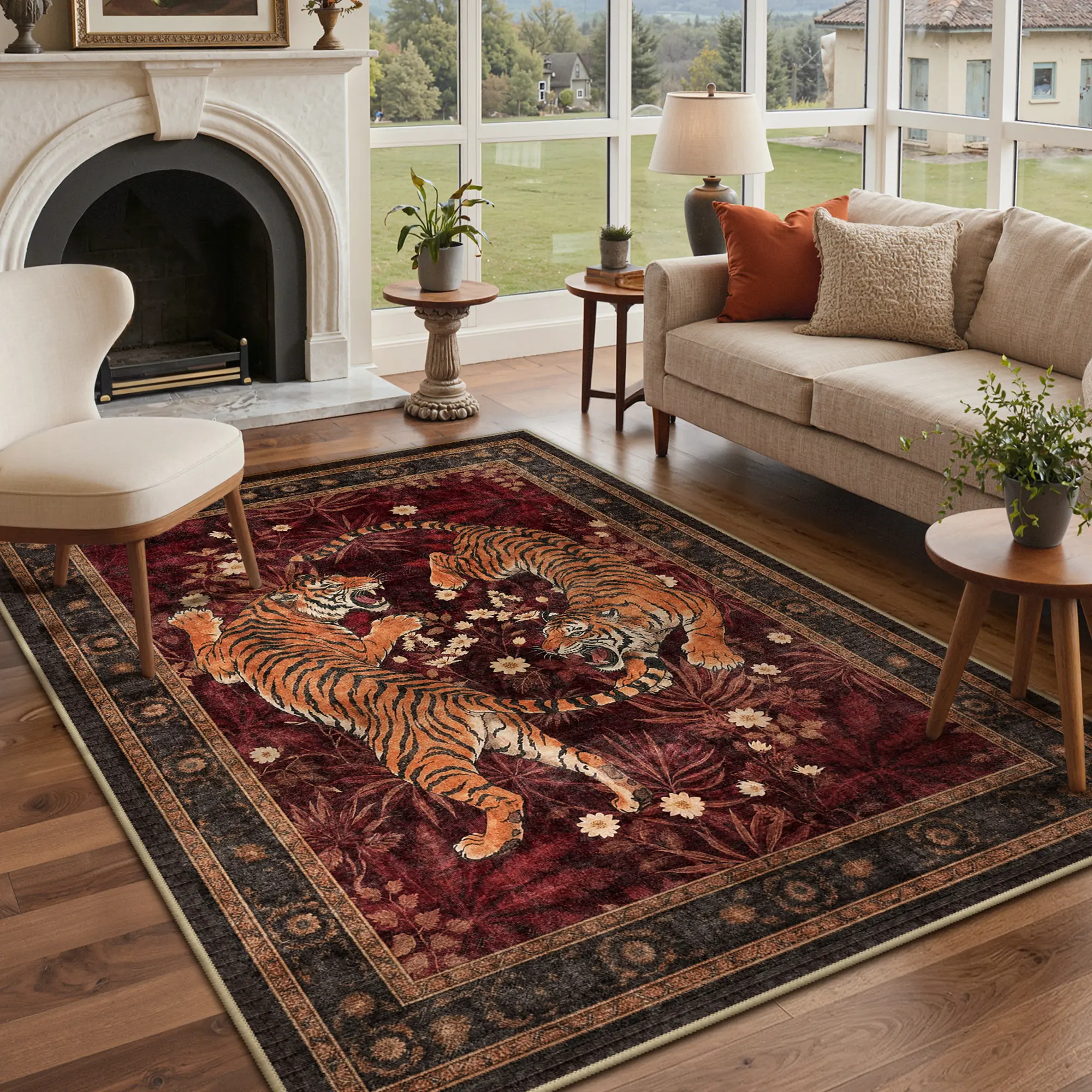 GENIMO Non Slip Area Rug for Living Room, Bedroom, Kitchen - Lightweight Mat, Machine Washable Low Pile Rugs,home decor,home essentials
