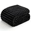 NLFZEK Ribbed Plush Blanket Queen Size – Ultra Soft Fleece Bed Throw, Cream